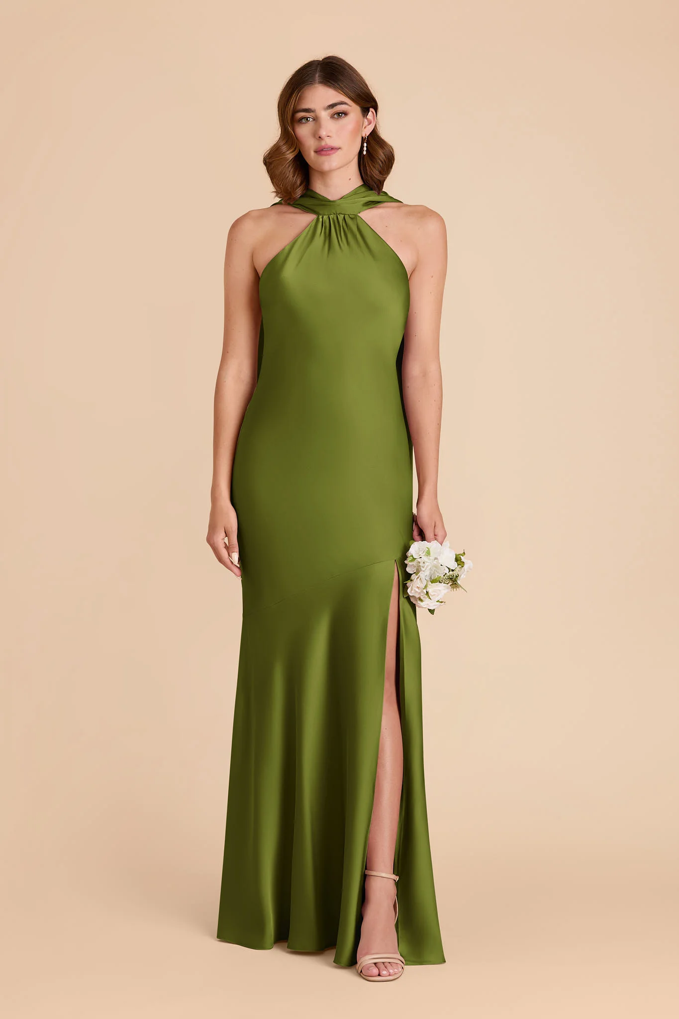 Eileen Matte Satin Dress - Cactus