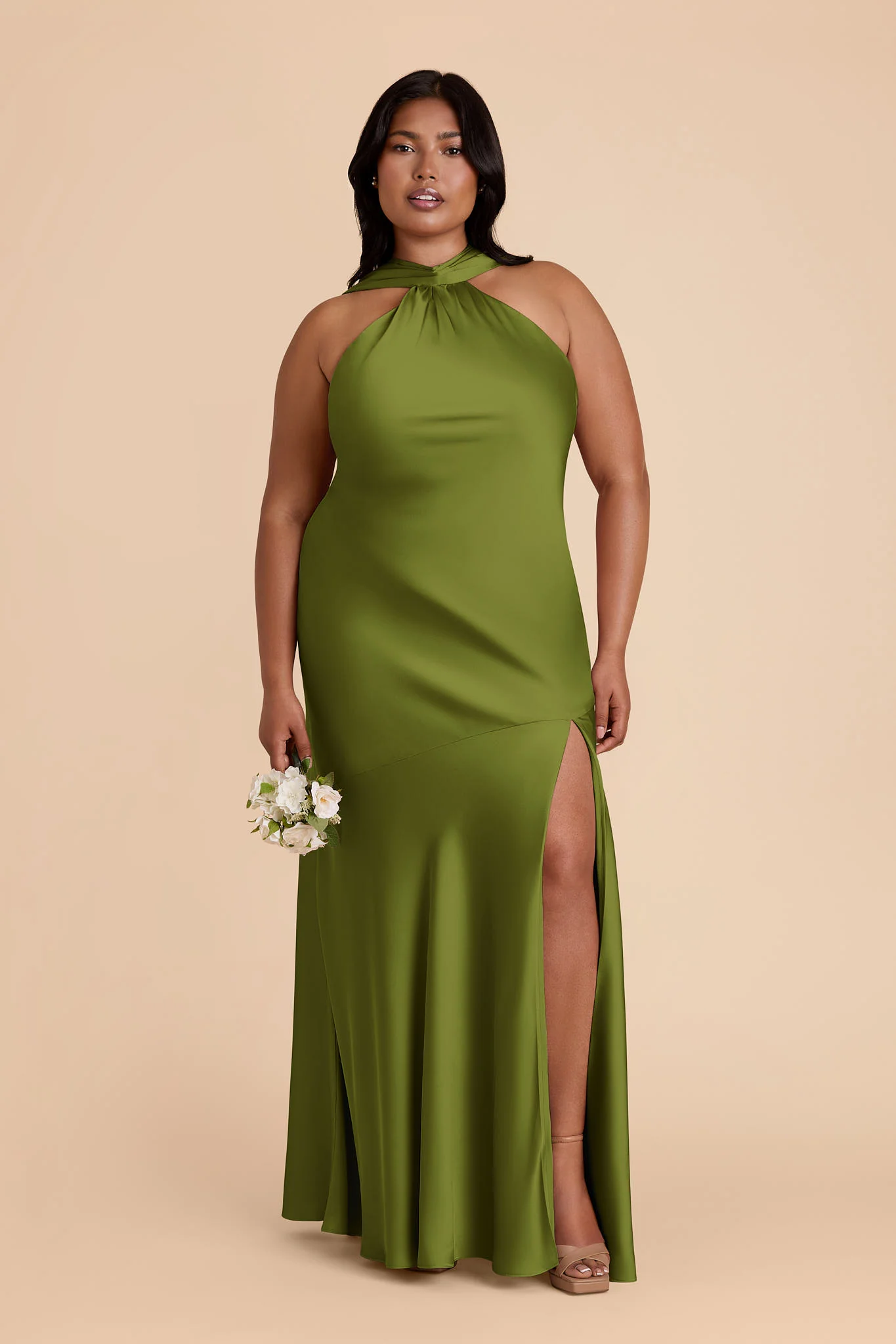 Eileen Matte Satin Dress - Cactus - Image 2