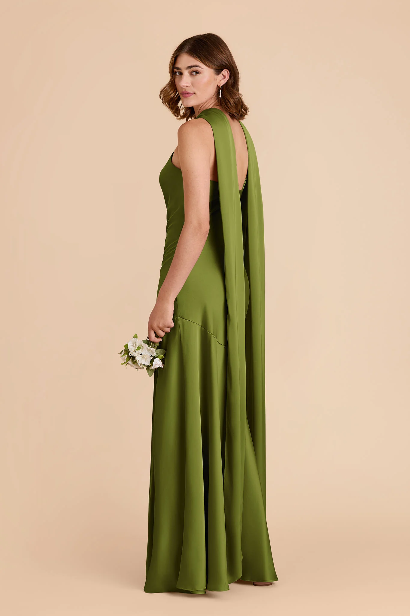 Eileen Matte Satin Dress - Cactus - Image 4