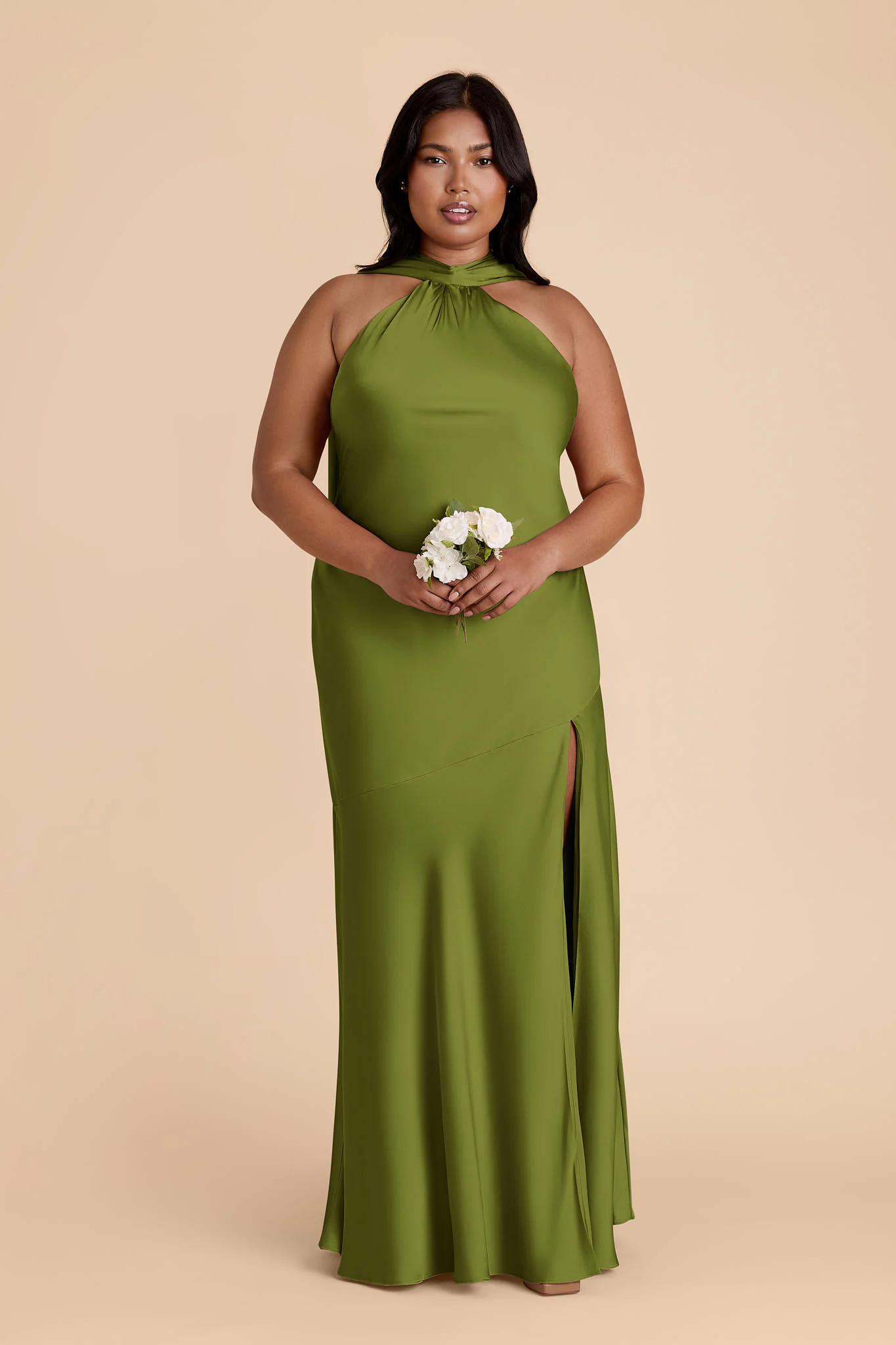 Eileen Matte Satin Dress - Cactus - Image 6