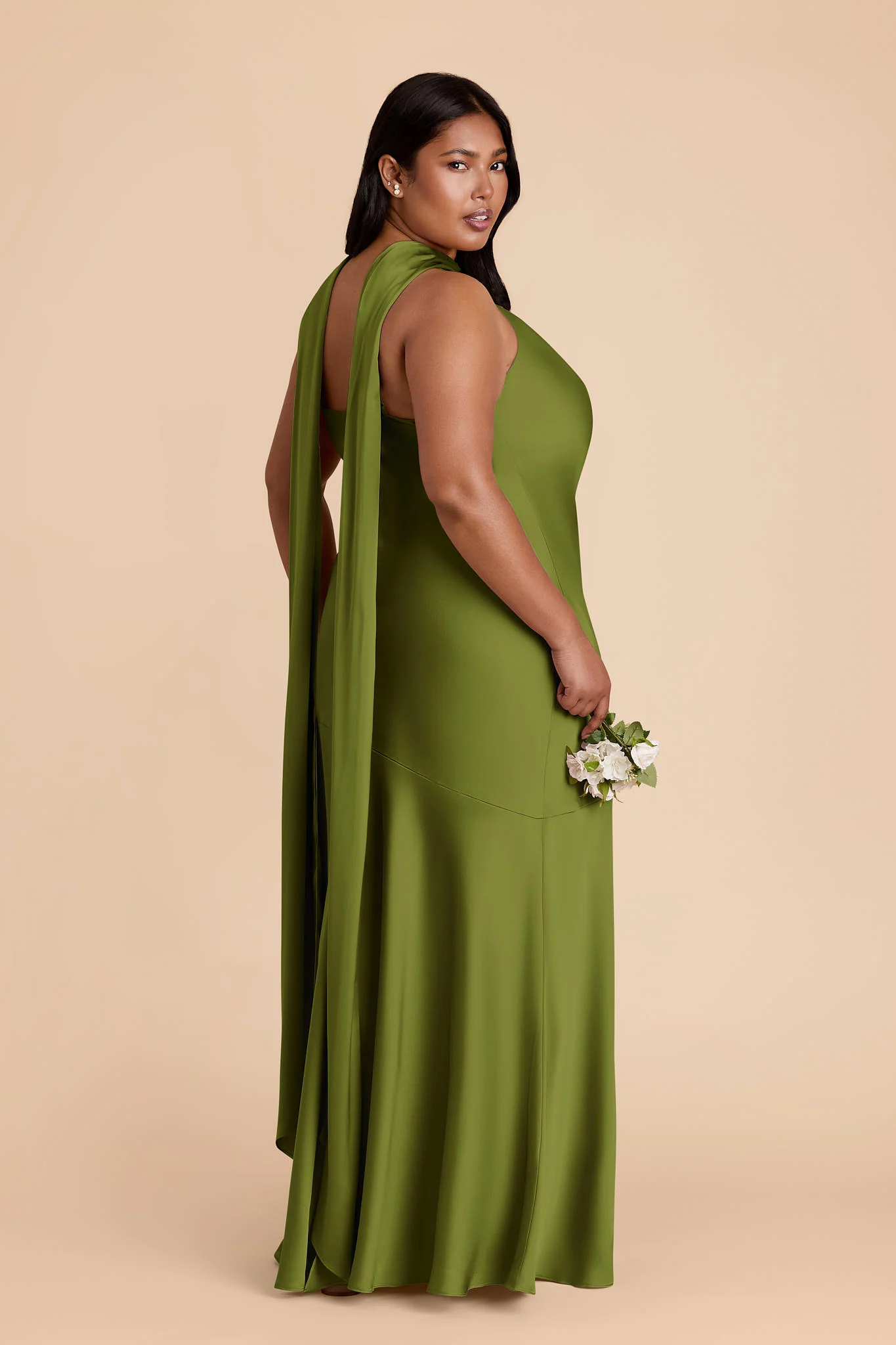 Eileen Matte Satin Dress - Cactus - Image 7
