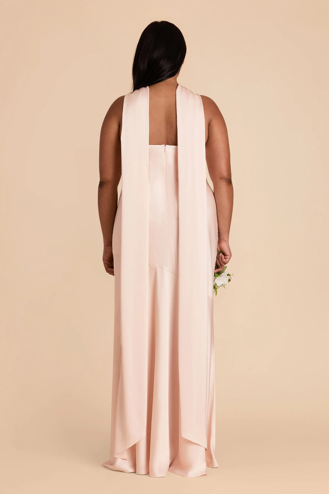 Eileen Matte Satin Dress - Champagne - Image 10