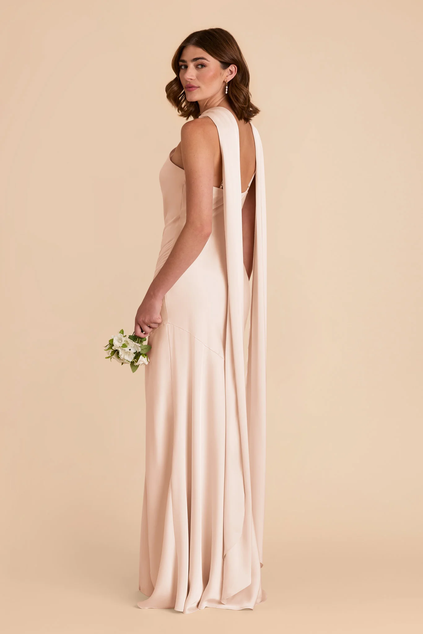 Eileen Matte Satin Dress - Champagne - Image 5