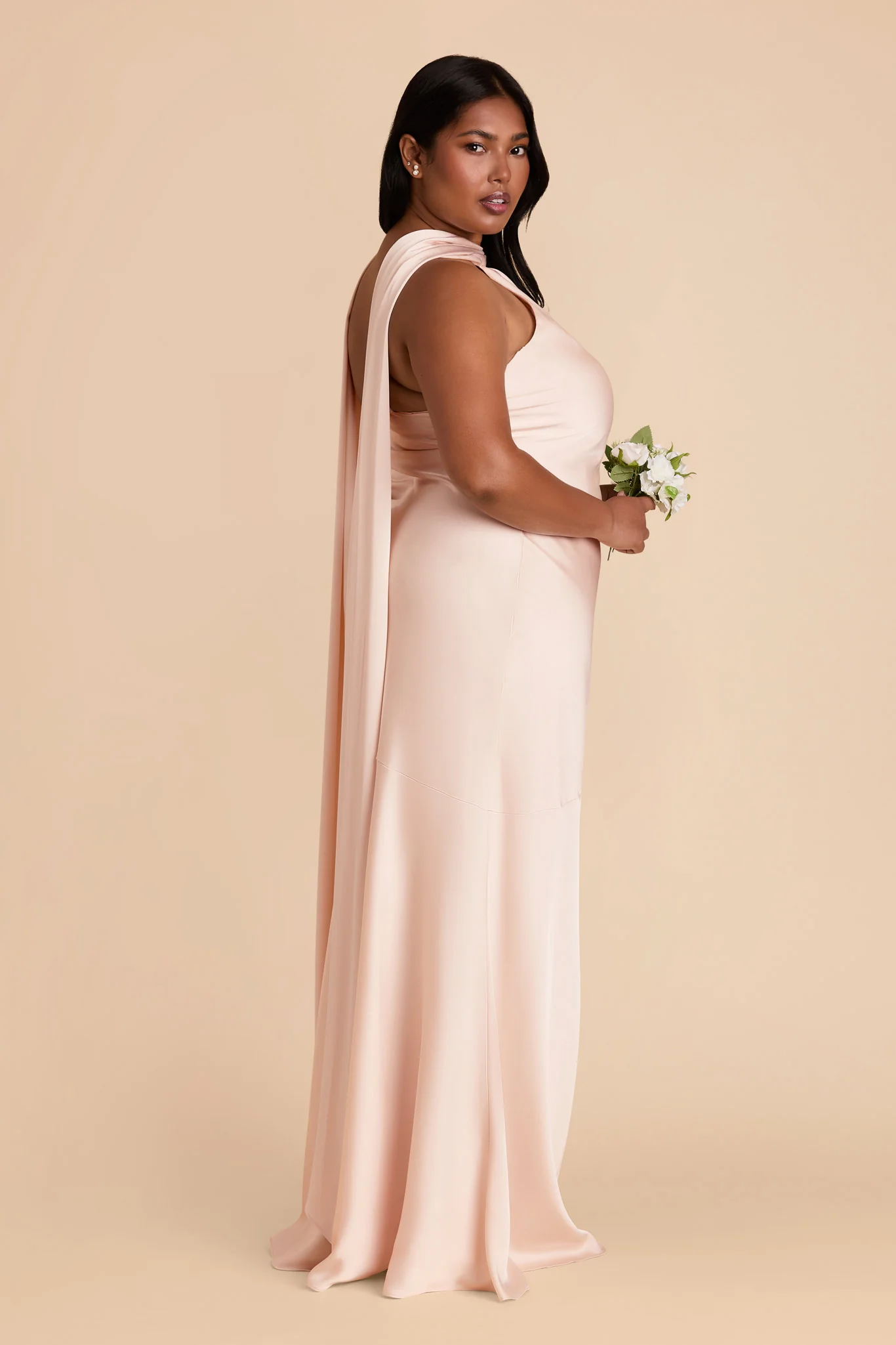 Eileen Matte Satin Dress - Champagne - Image 8