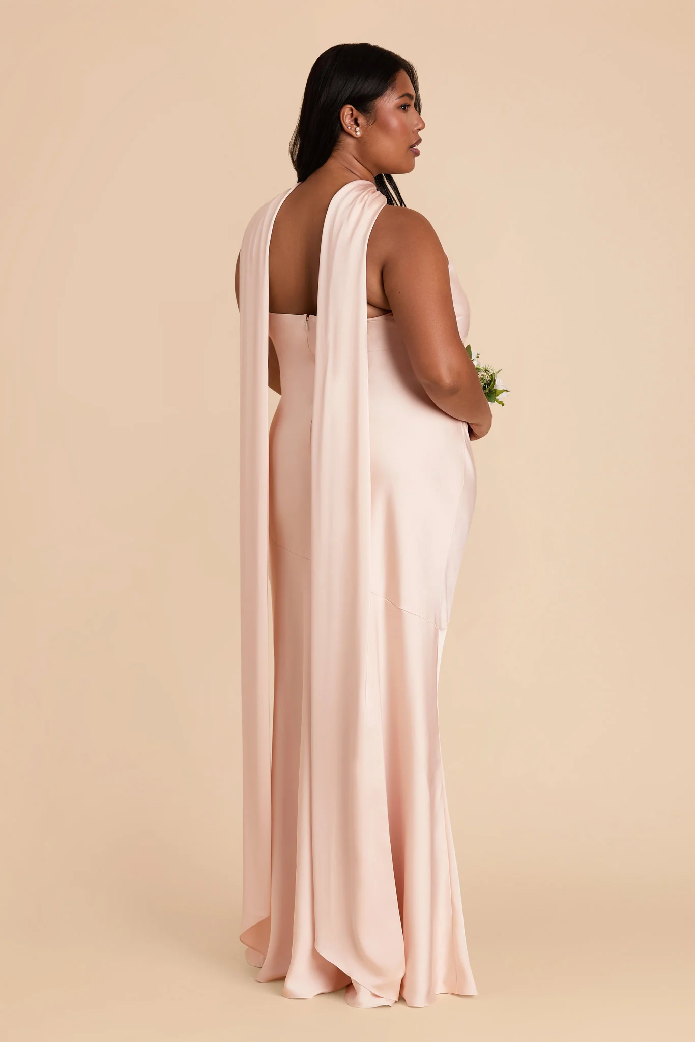 Eileen Matte Satin Dress - Champagne - Image 9