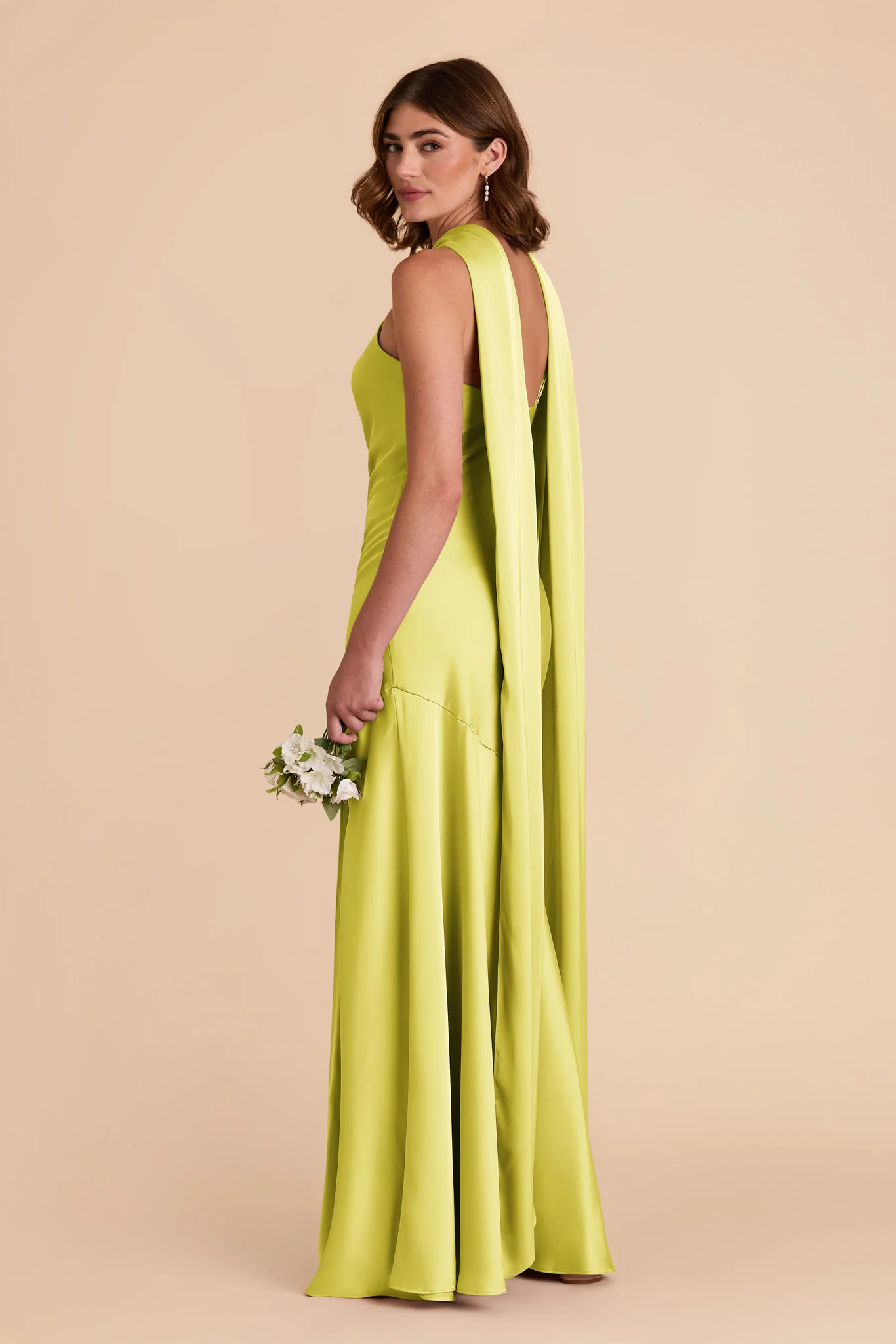 Eileen Matte Satin Dress - Chartreuse - Image 5