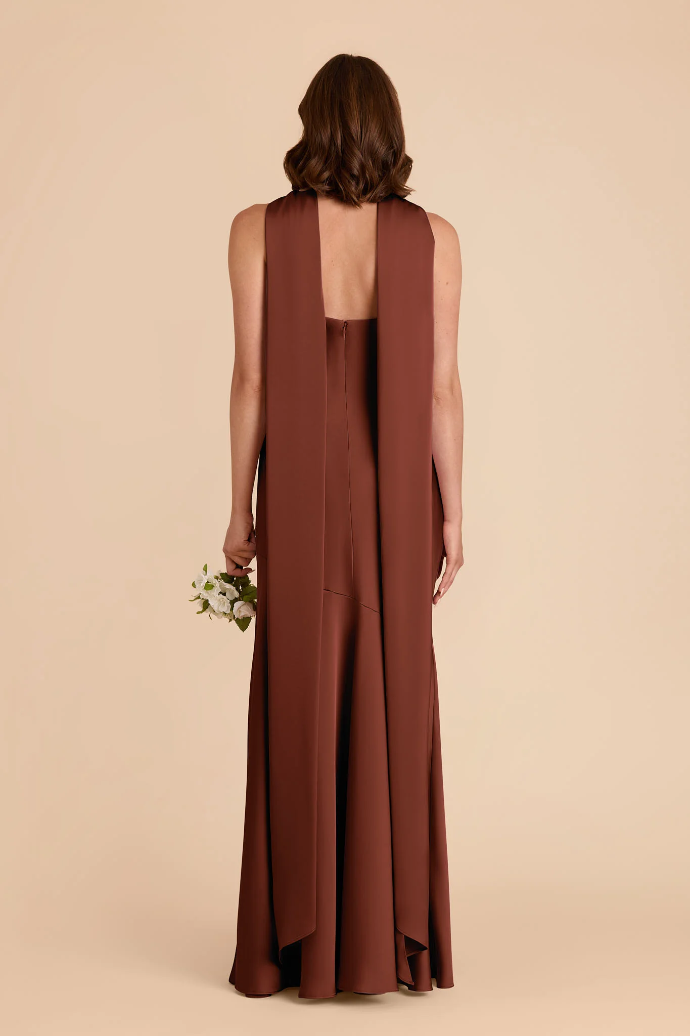 Eileen Matte Satin Dress - Cognac - Image 5
