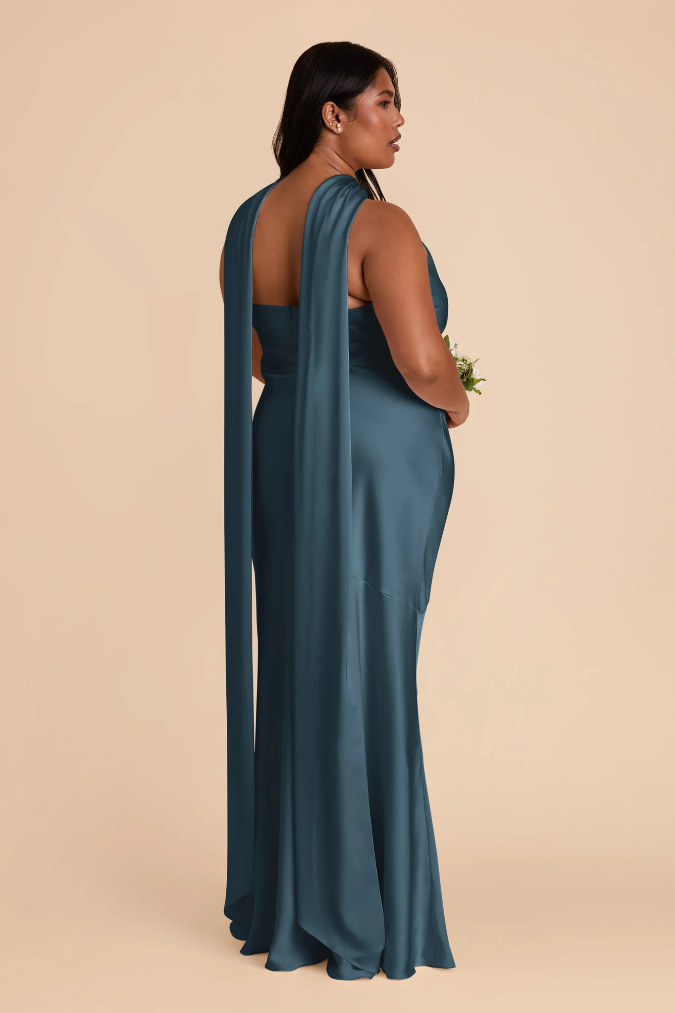 Eileen Matte Satin Dress - Dark Teal - Image 9