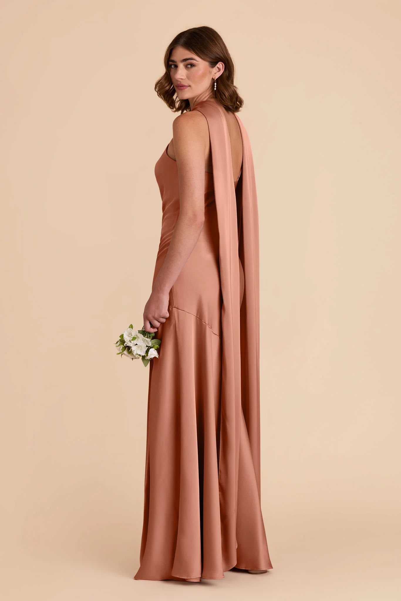 Eileen Matte Satin Dress - Desert Rose - Image 5