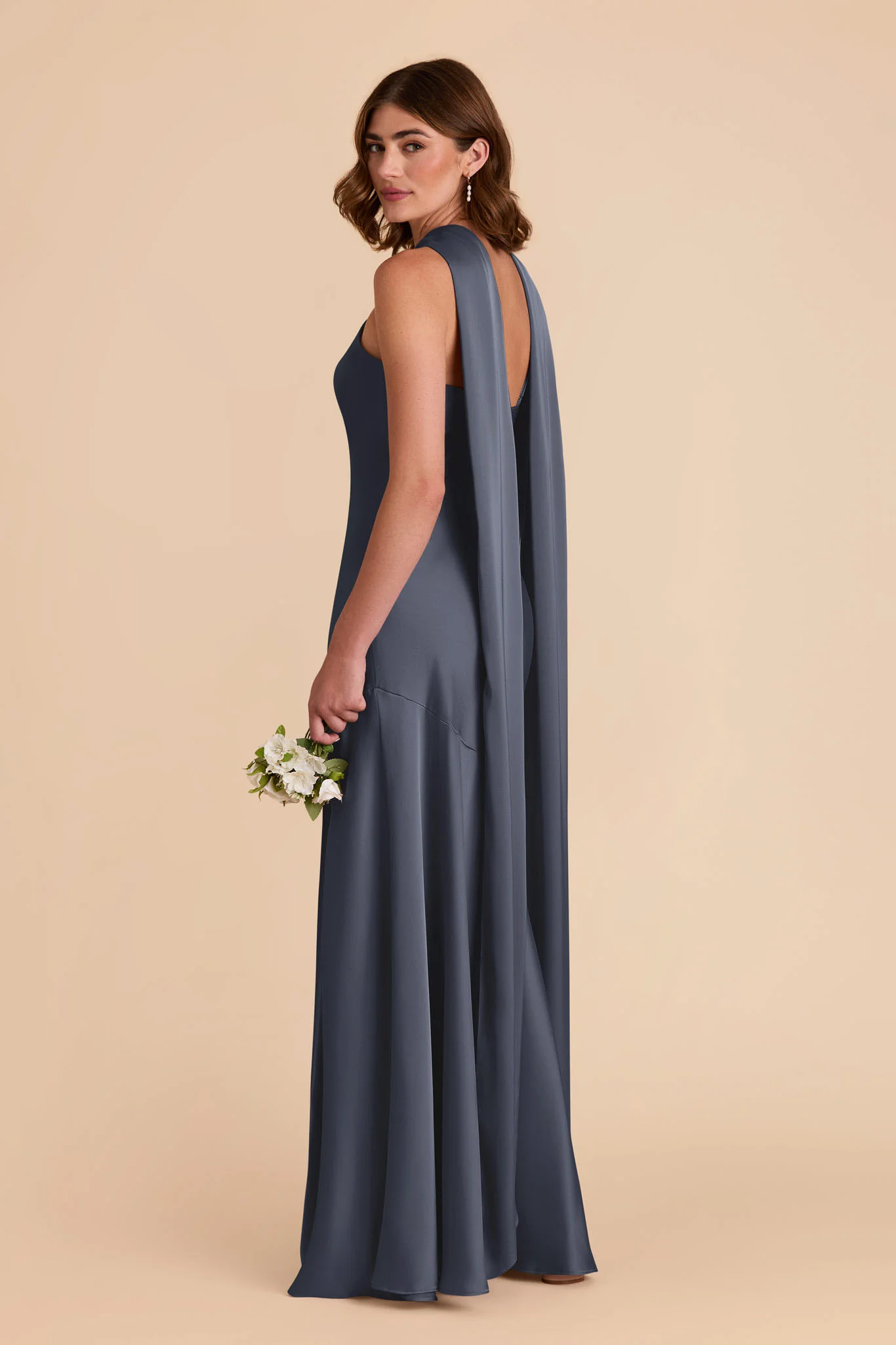 Eileen Matte Satin Dress - Dusk Blue - Image 5