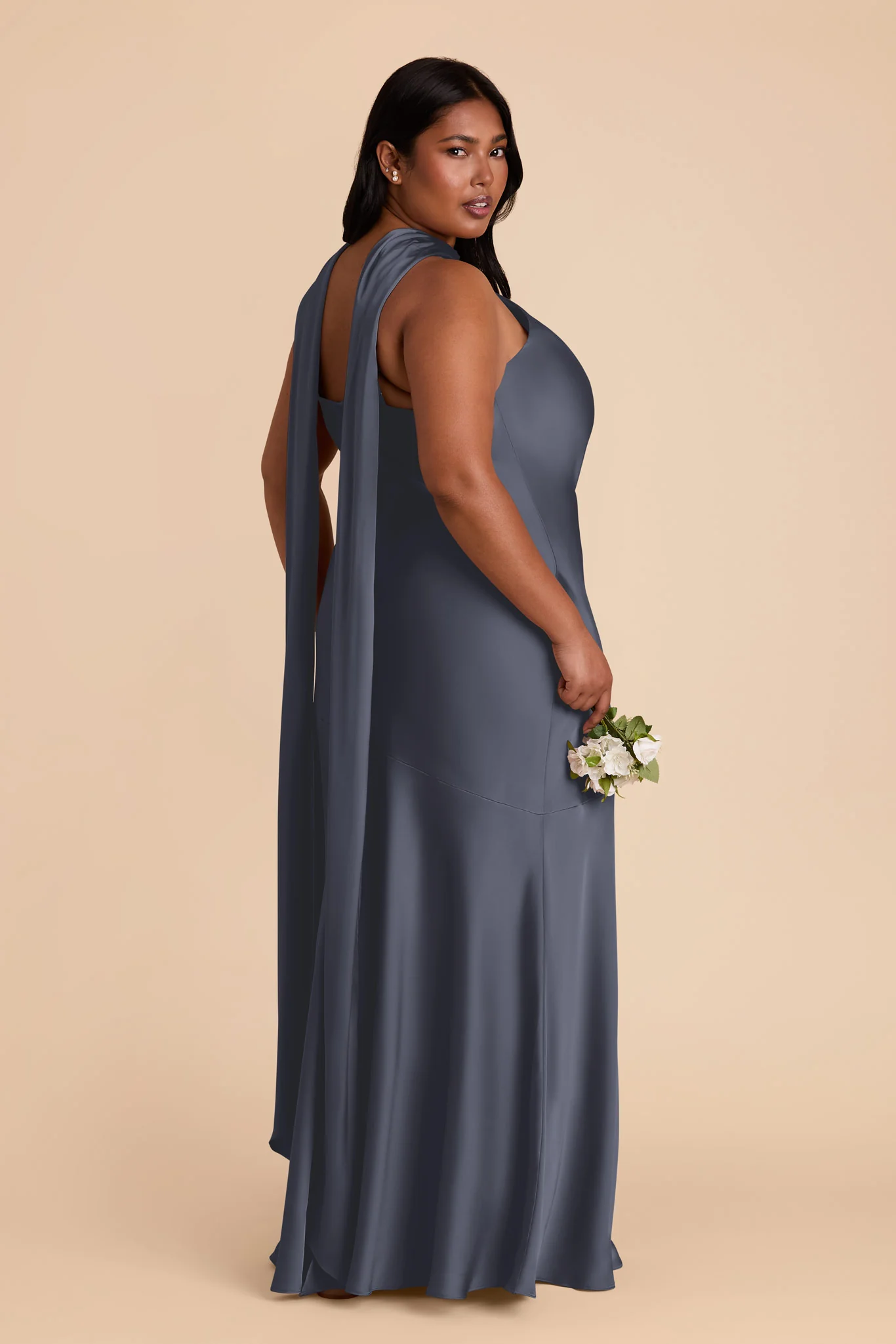 Eileen Matte Satin Dress - Dusk Blue - Image 7