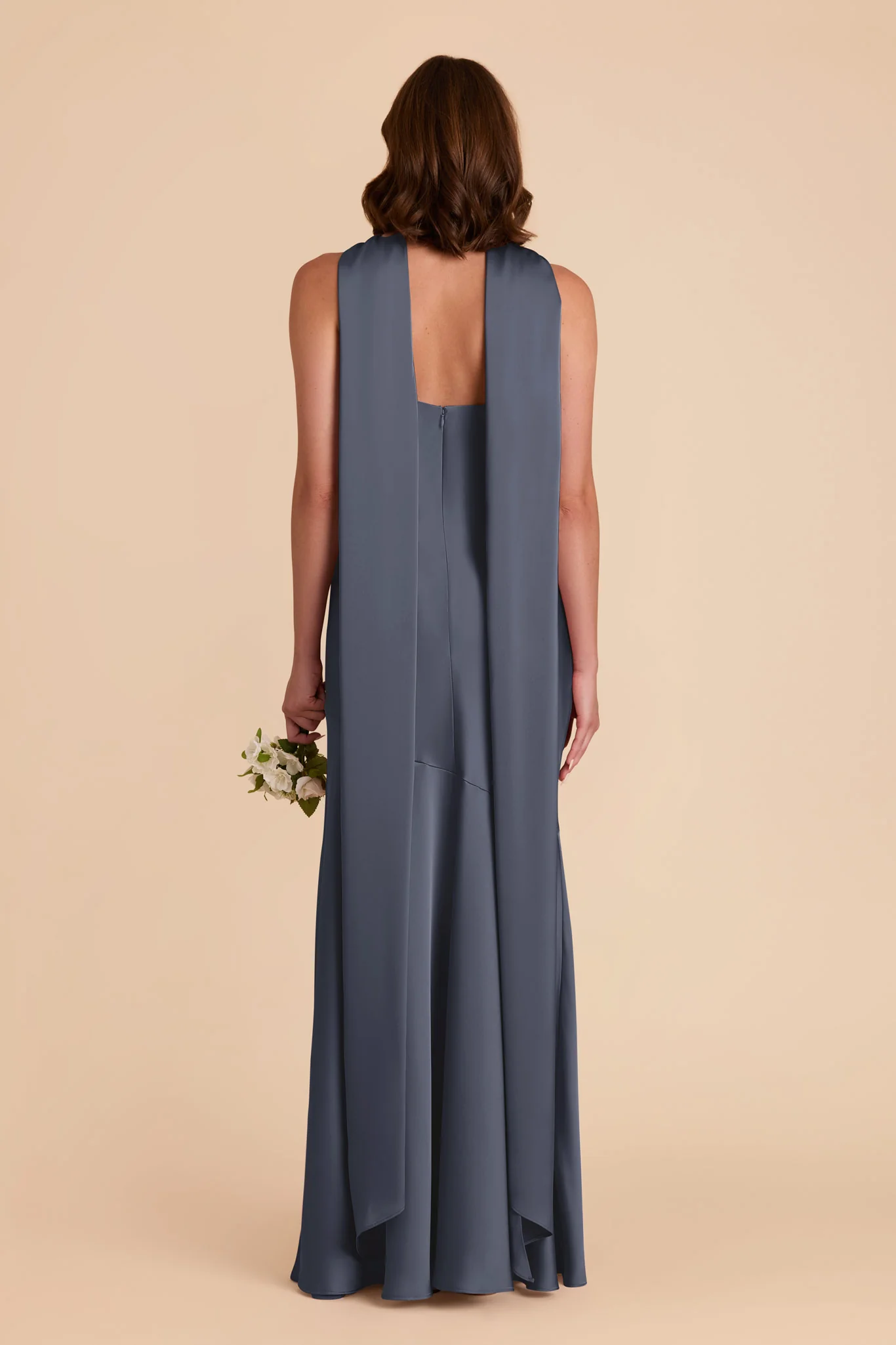 Eileen Matte Satin Dress - Dusk Blue - Image 8