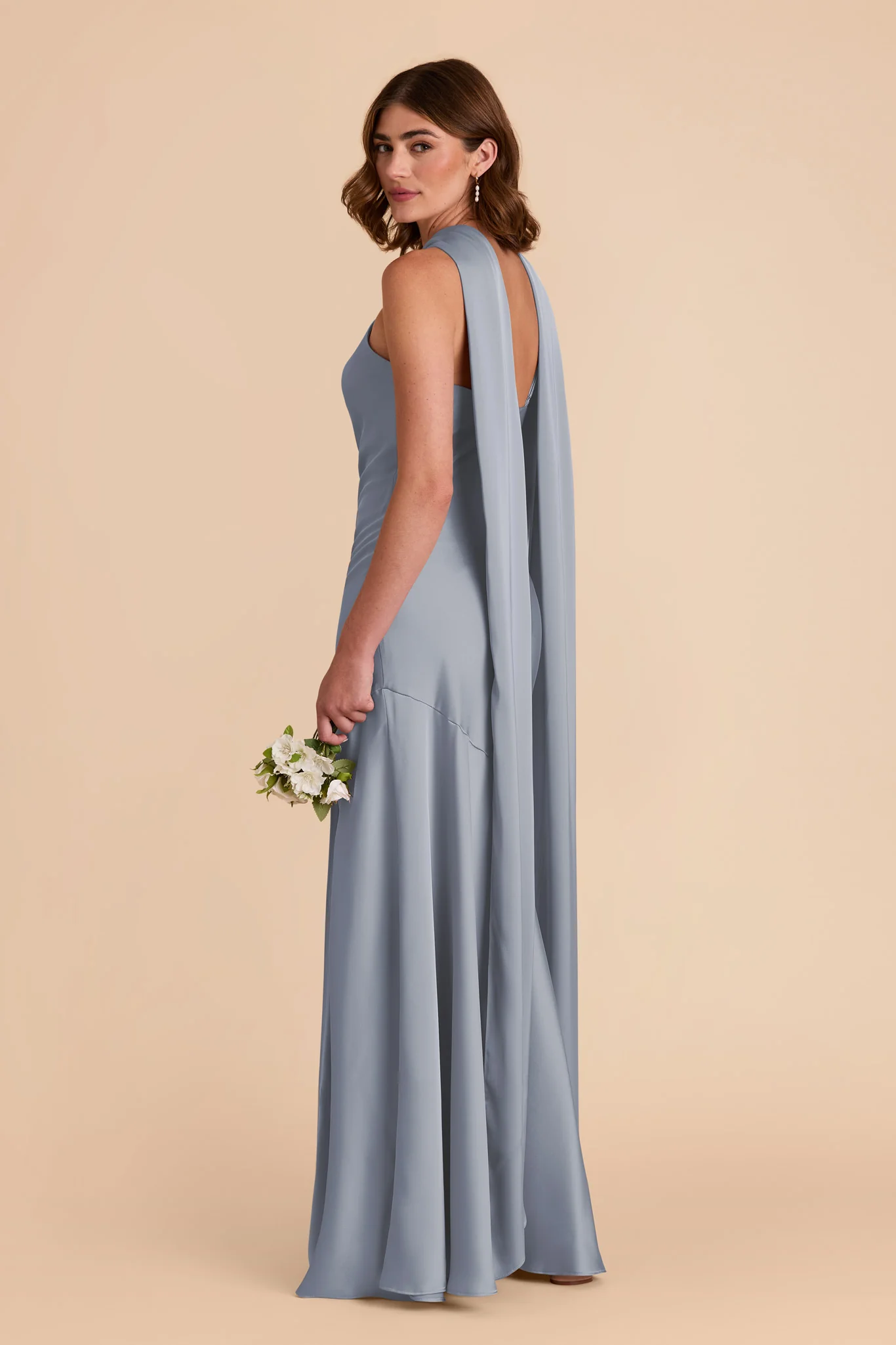 Eileen Matte Satin Dress - Dusty Blue - Image 5