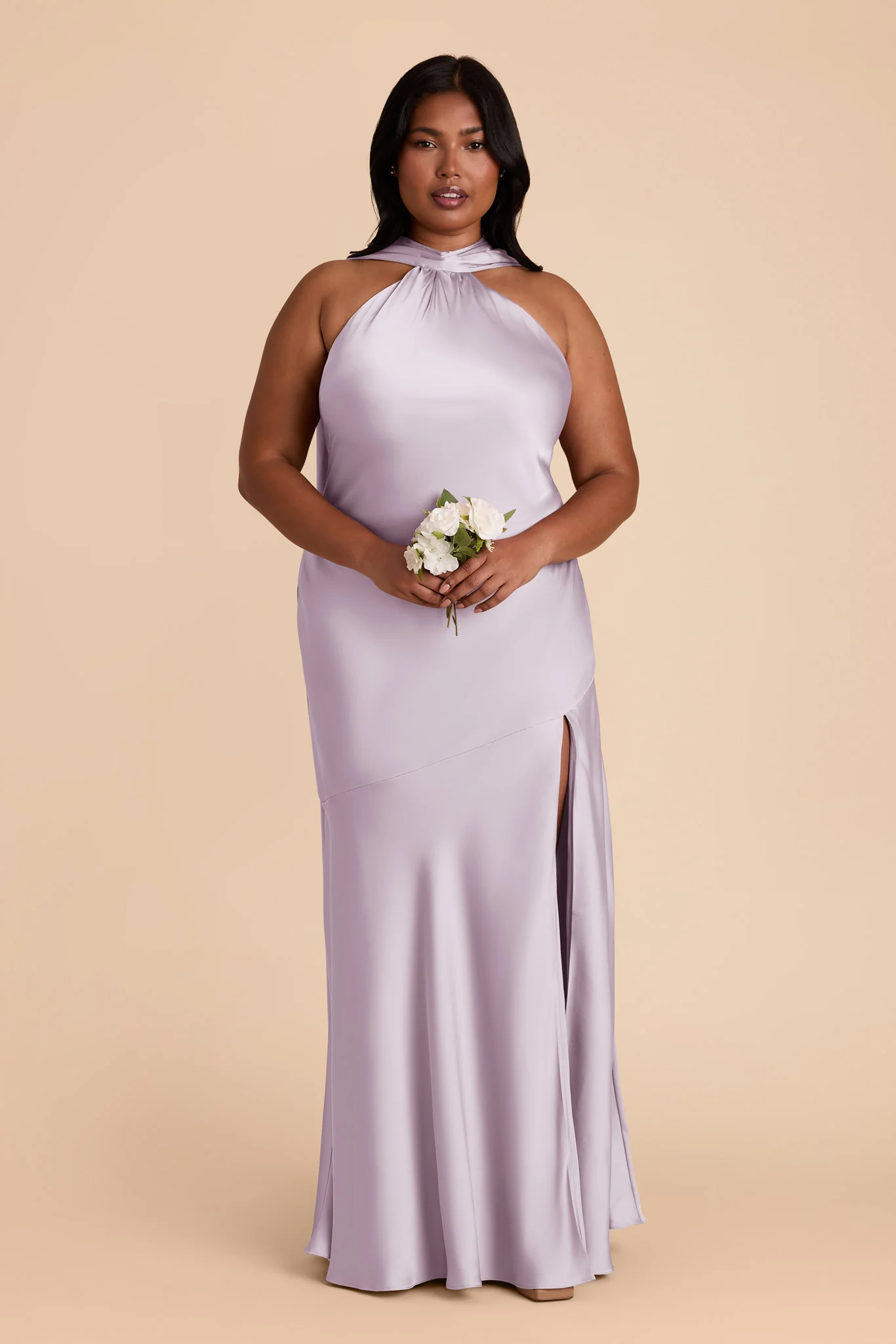 Eileen Matte Satin Dress - Dusty Lilac - Image 2