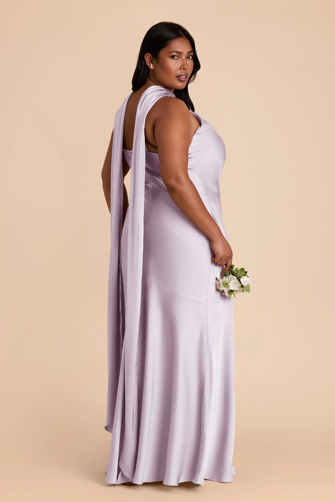 Eileen Matte Satin Dress - Dusty Lilac - Image 8