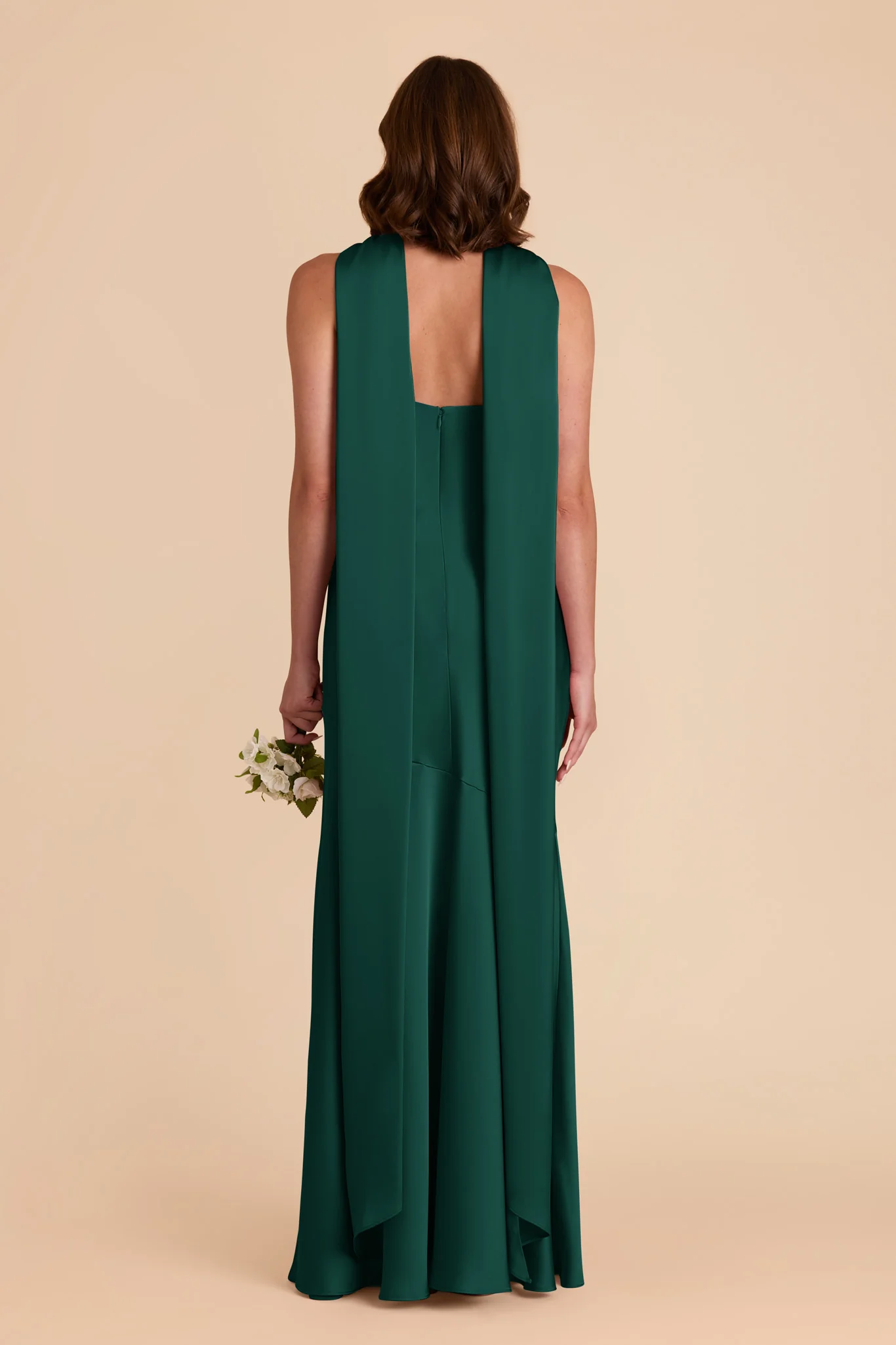 Eileen Matte Satin Dress - Emerald - Image 6