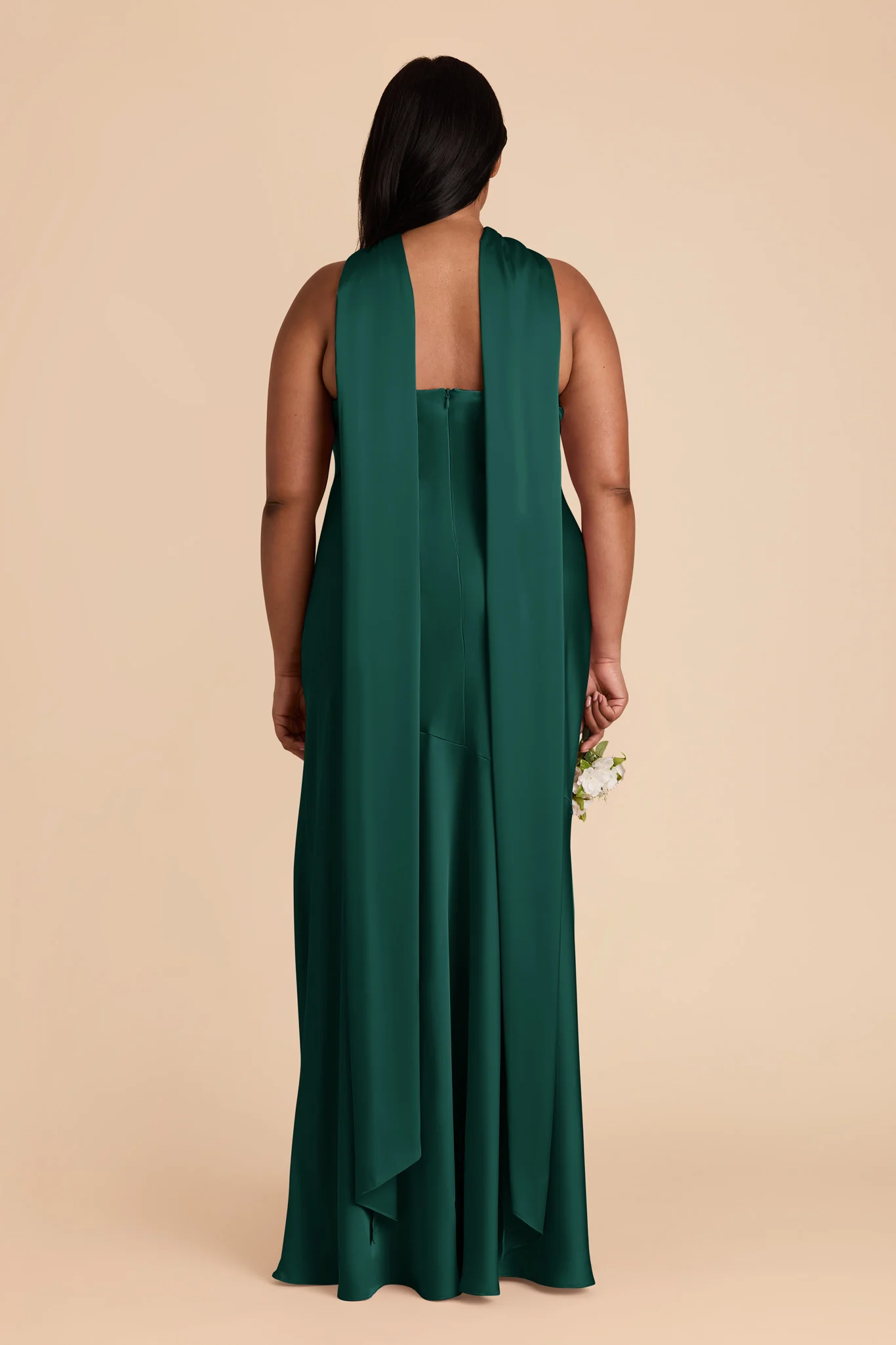Eileen Matte Satin Dress - Emerald - Image 9