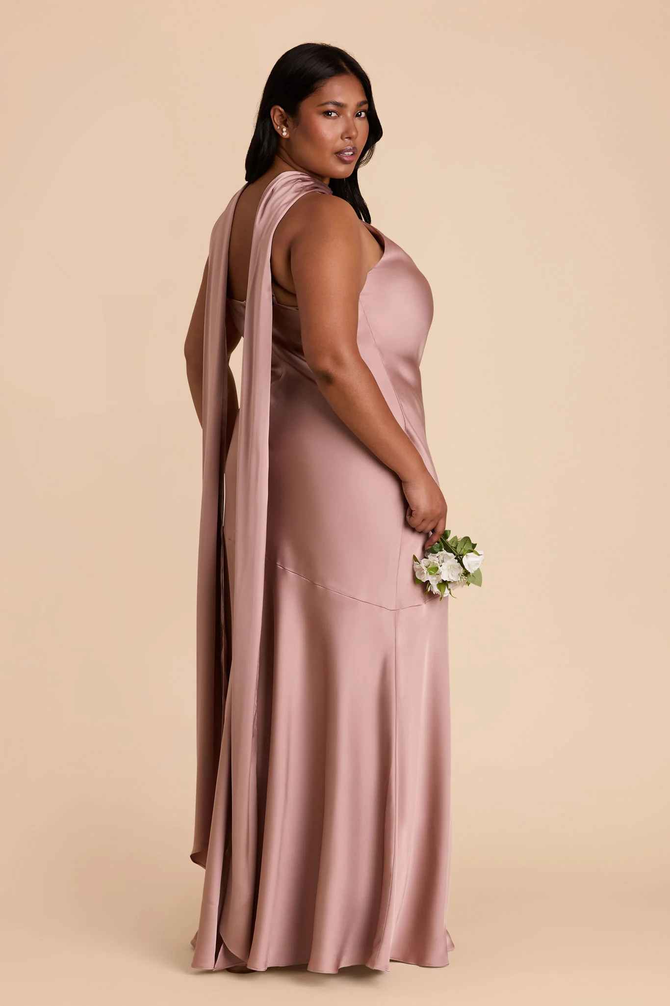 Eileen Matte Satin Dress - English Rose - Image 8