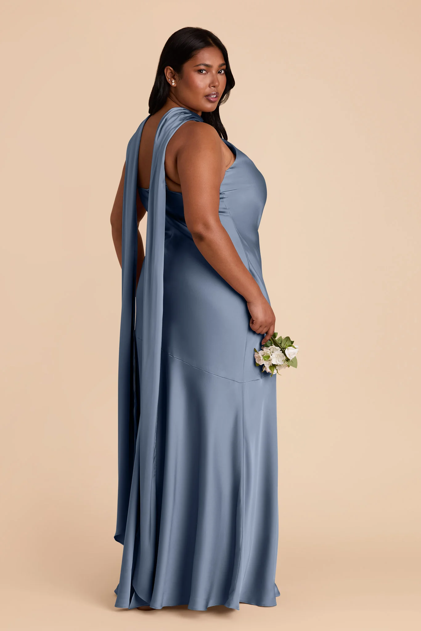 Eileen Matte Satin Dress - French Blue - Image 8