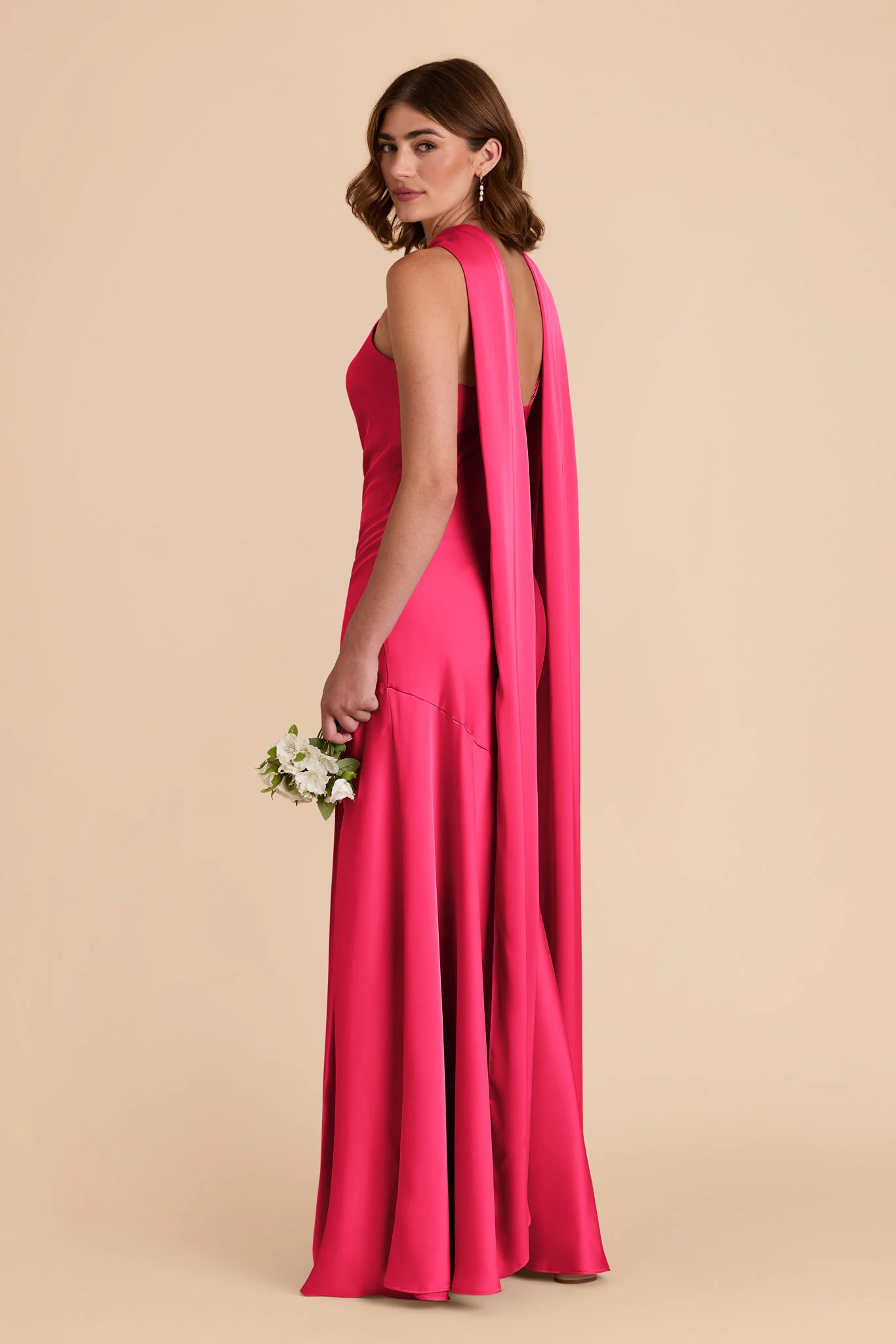 Eileen Matte Satin Dress - Fuchsia - Image 5
