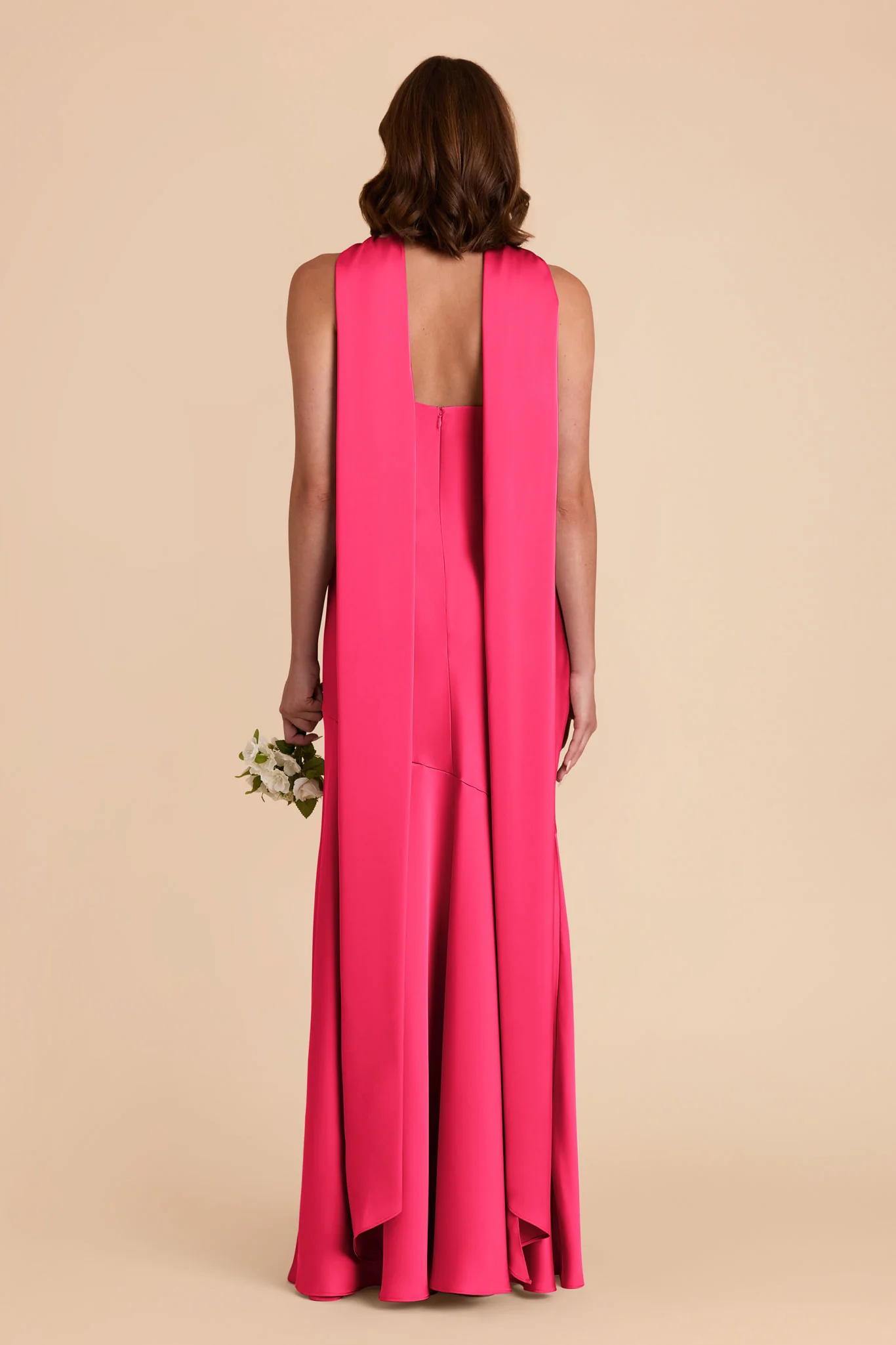 Eileen Matte Satin Dress - Fuchsia - Image 6