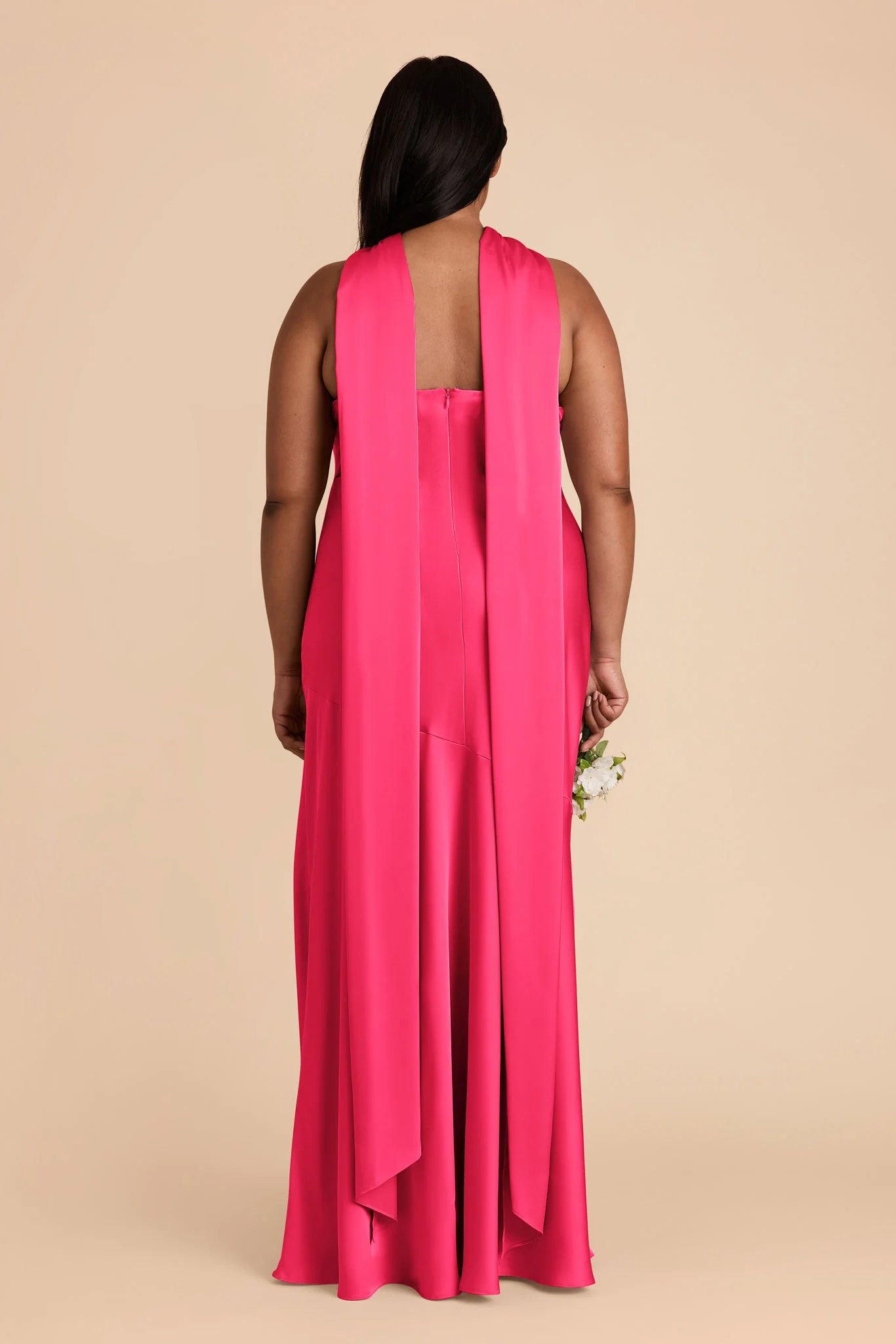 Eileen Matte Satin Dress - Fuchsia - Image 9