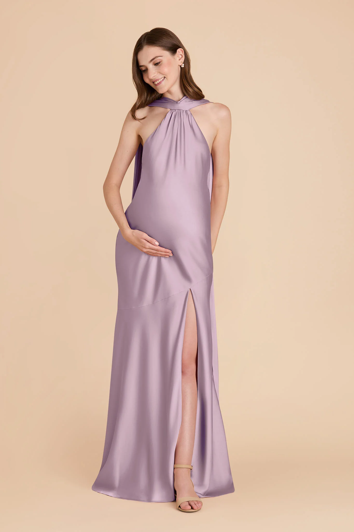 Eileen Matte Satin Dress - Lavender - Image 10