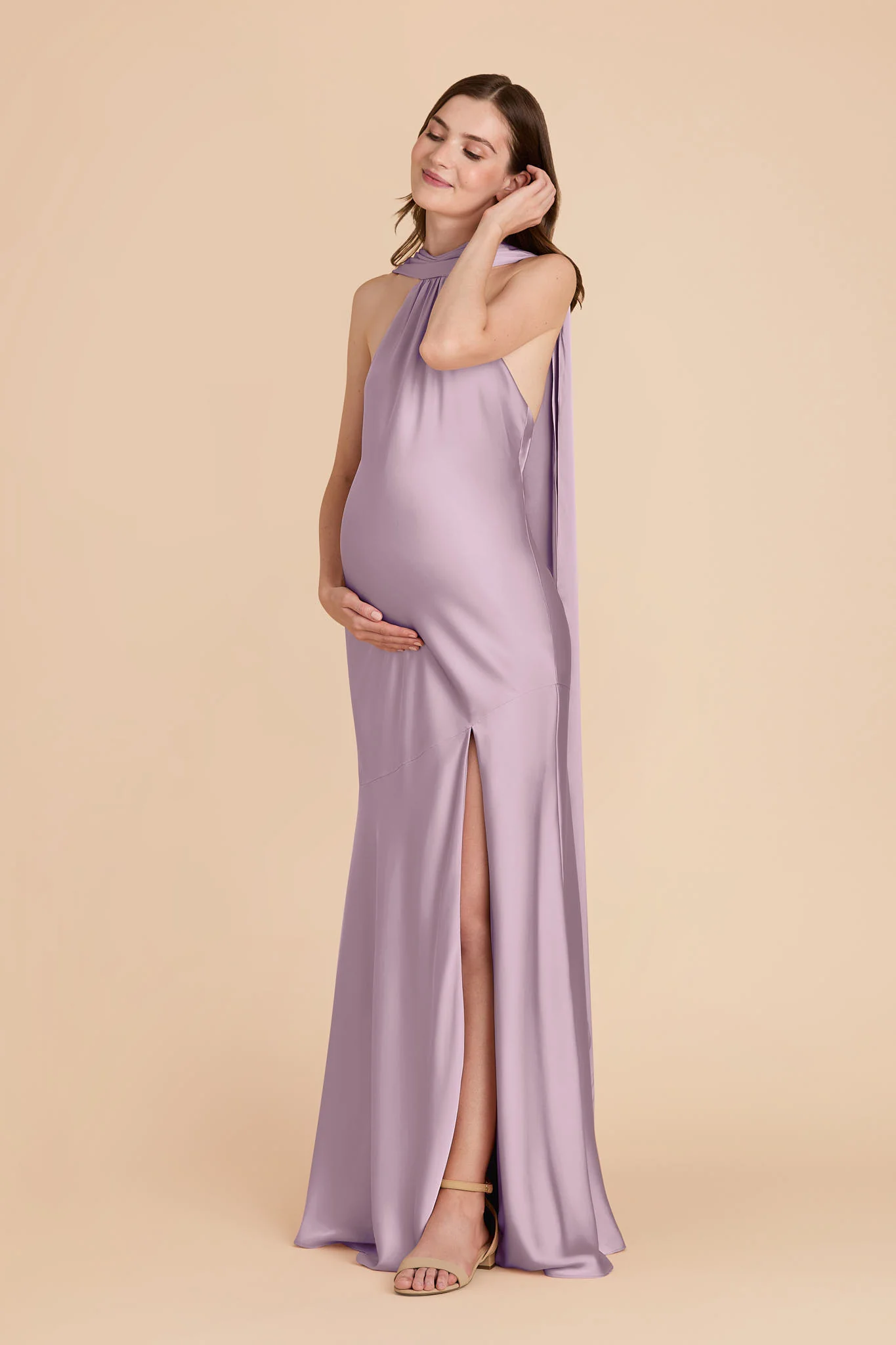 Eileen Matte Satin Dress - Lavender - Image 11