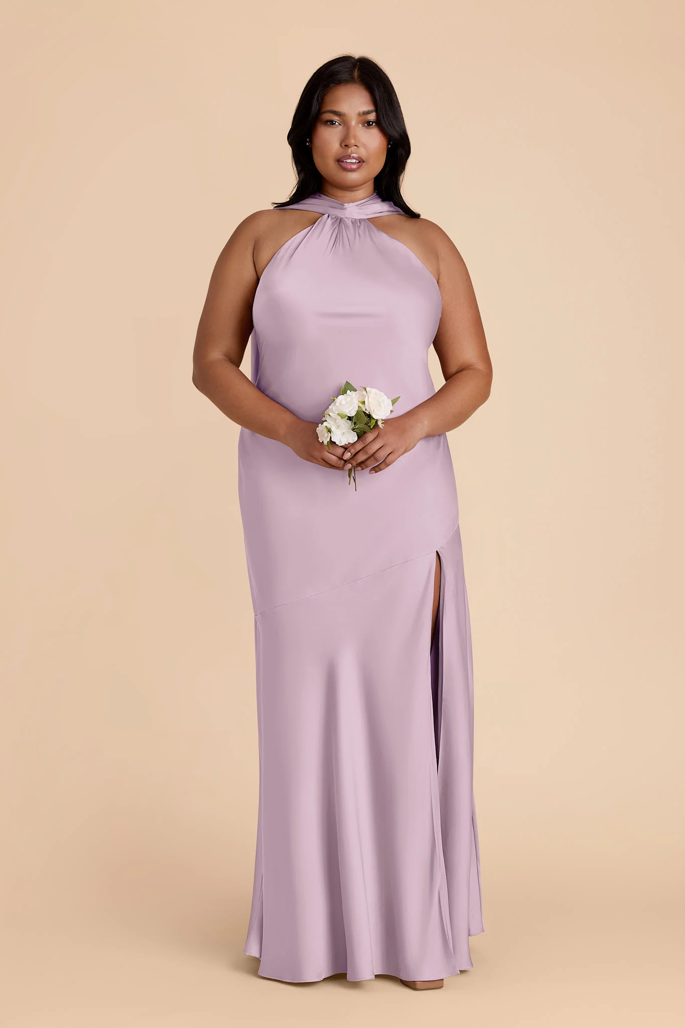 Eileen Matte Satin Dress - Lavender - Image 12