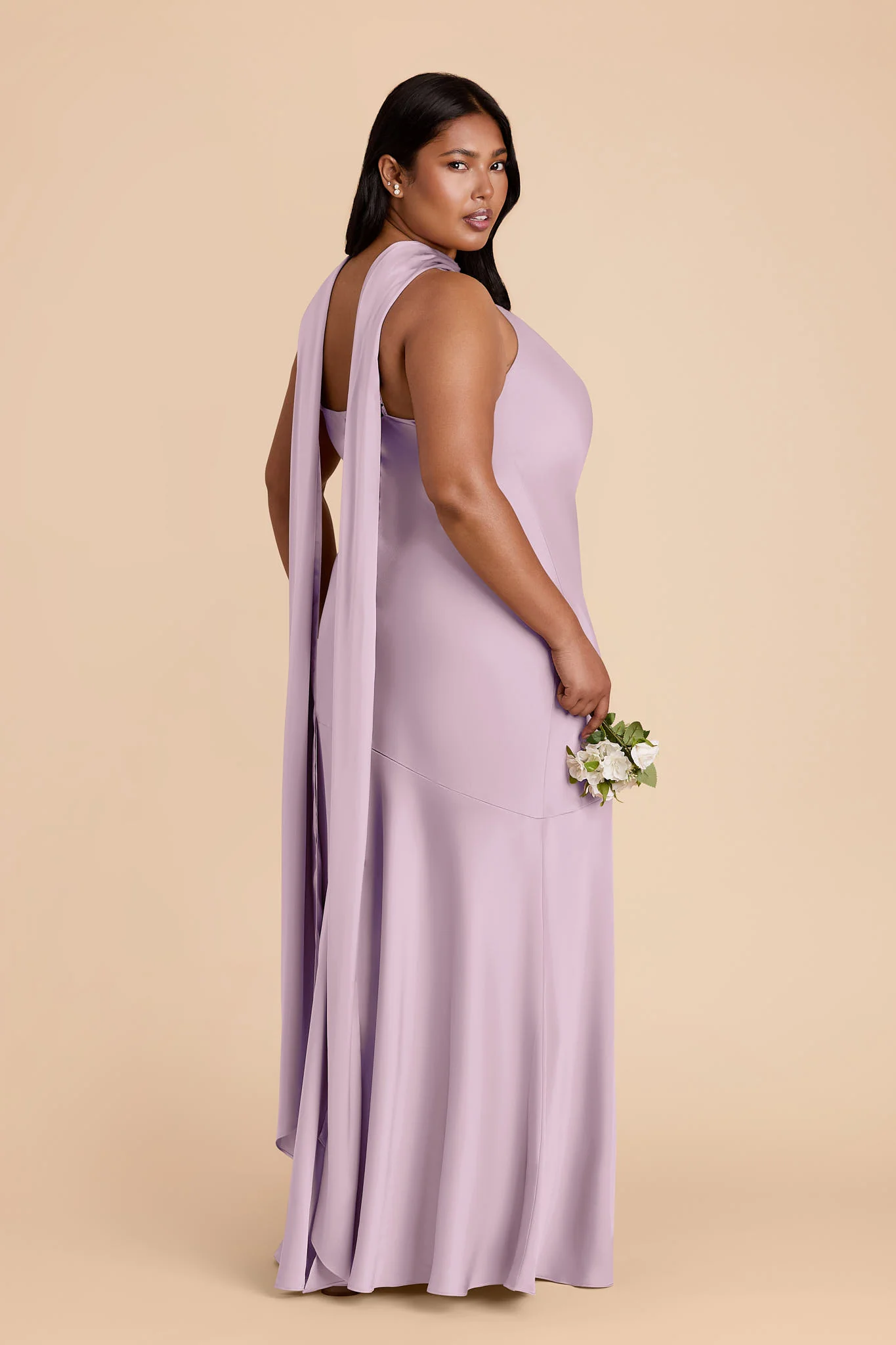 Eileen Matte Satin Dress - Lavender - Image 13