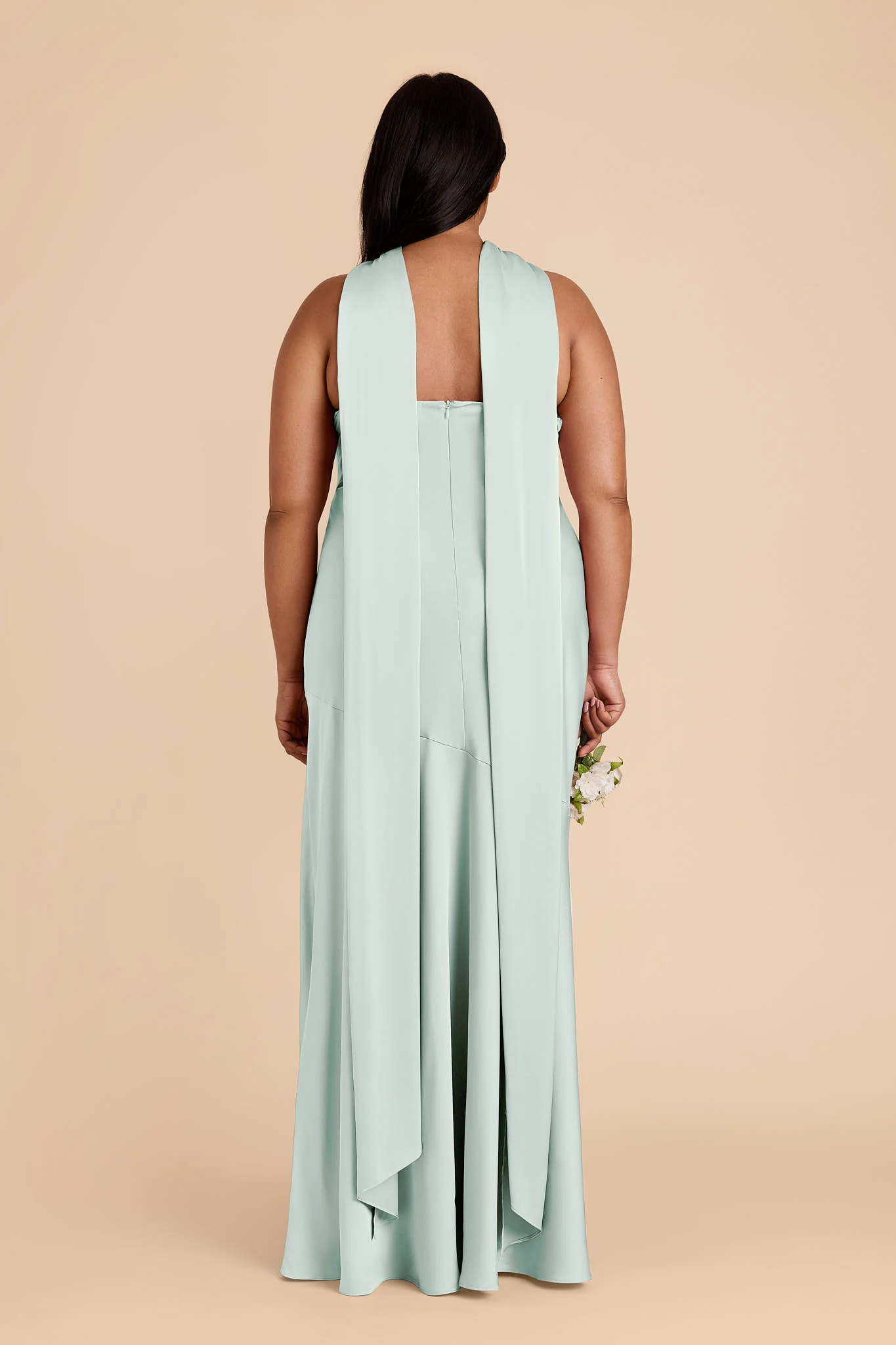 Eileen Matte Satin Dress - Mint - Image 13