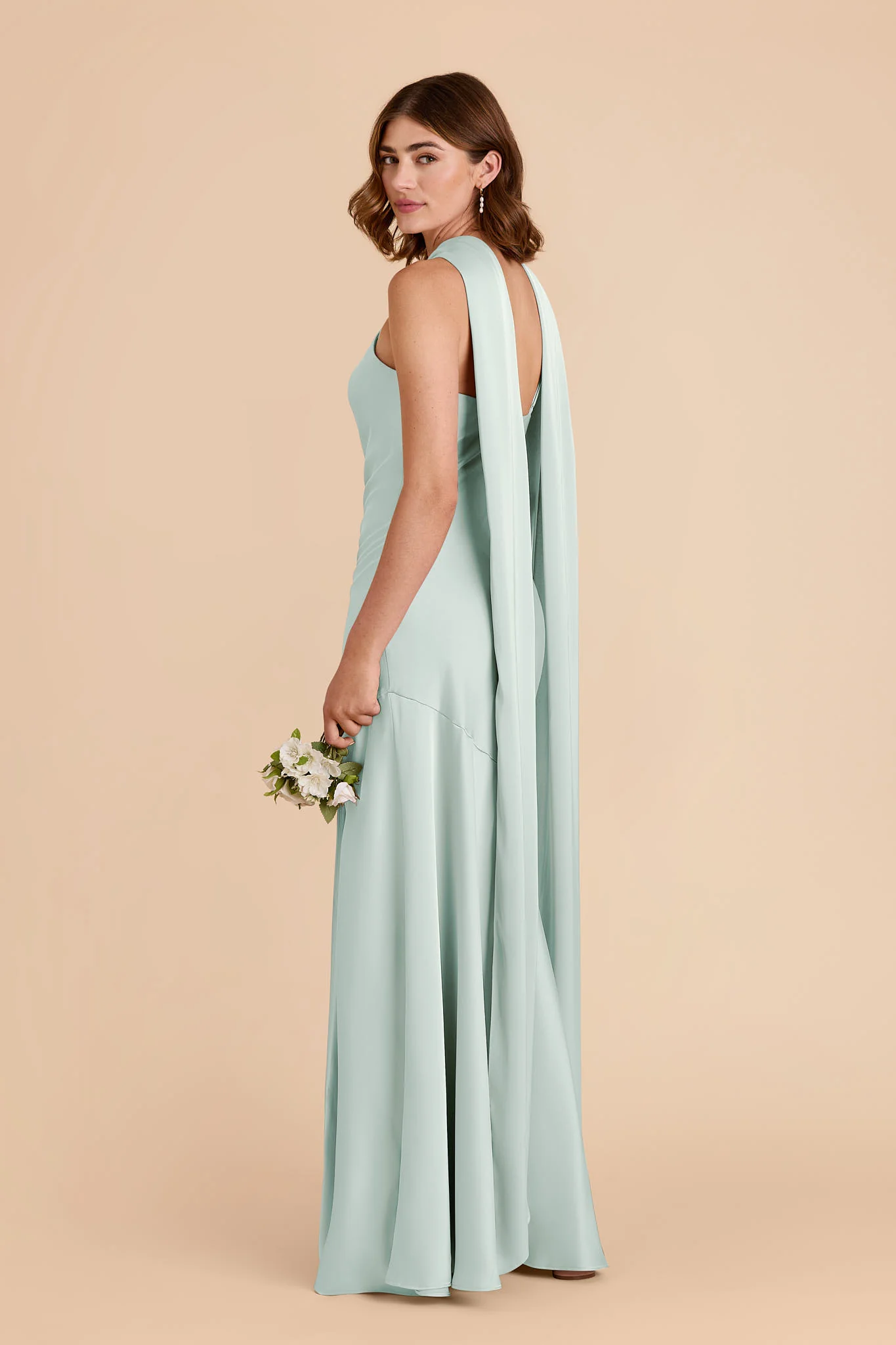 Eileen Matte Satin Dress - Mint - Image 6
