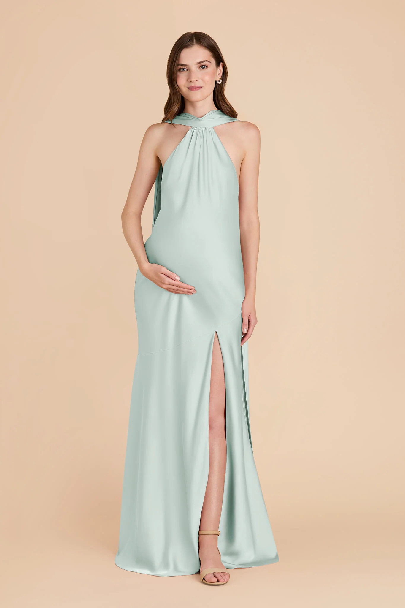 Eileen Matte Satin Dress - Mint - Image 7