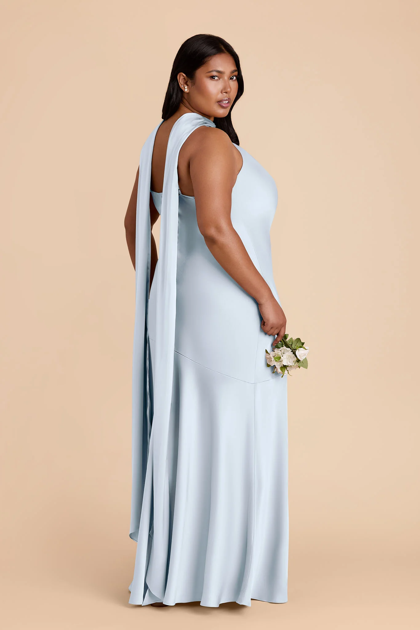 Eileen Matte Satin Dress - Mist Blue - Image 12