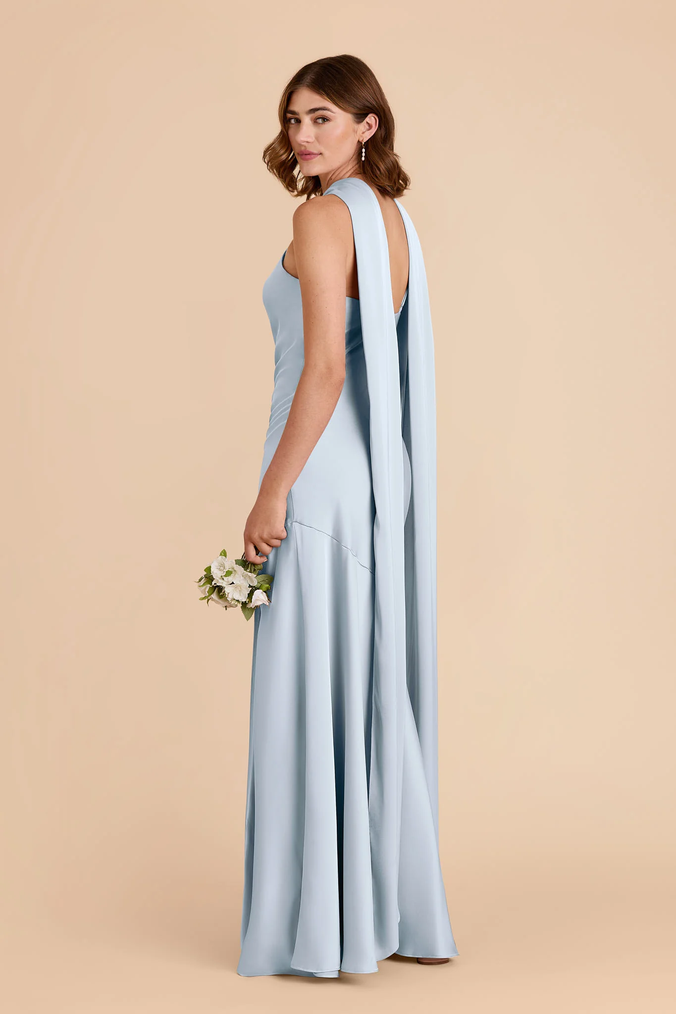 Eileen Matte Satin Dress - Mist Blue - Image 6