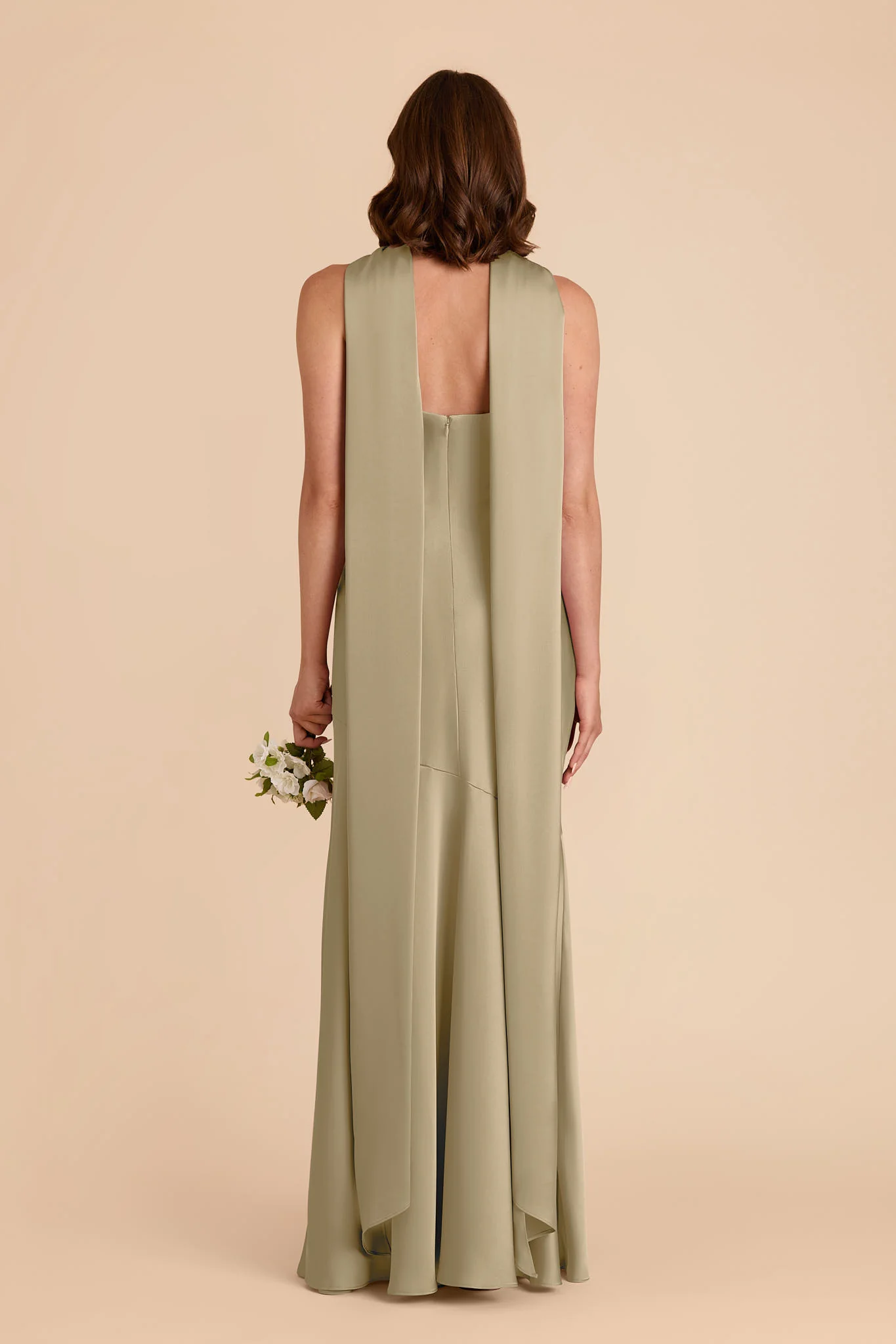 Eileen Matte Satin Dress - Moss Green - Image 5