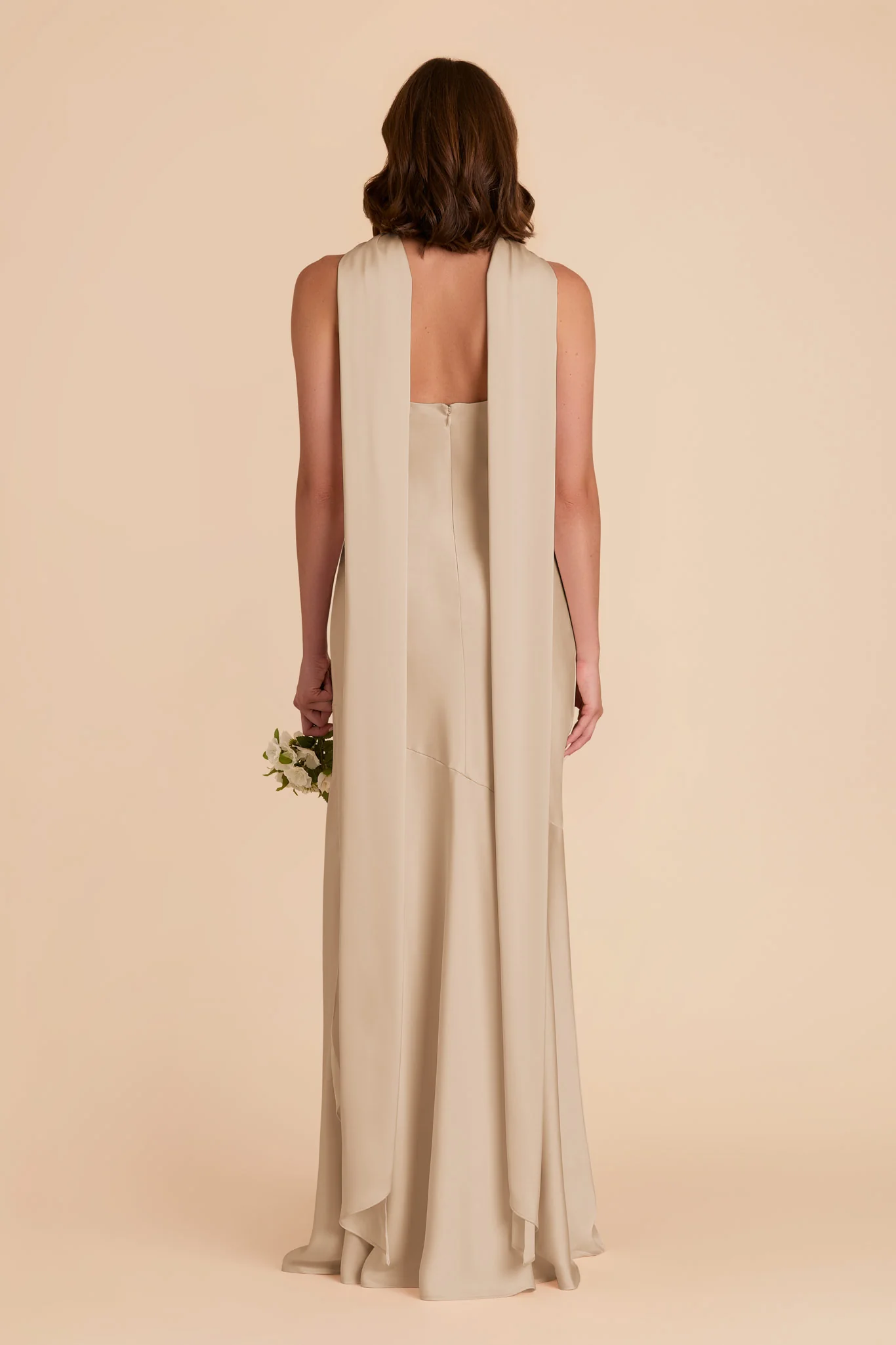 Eileen Matte Satin Dress - Neutral Champagne - Image 6