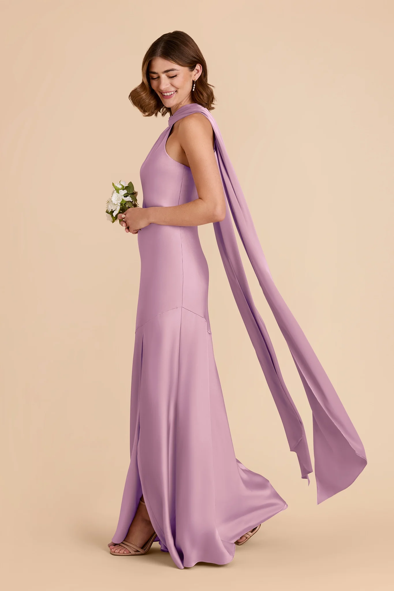 Eileen Matte Satin Dress - Orchid - Image 3
