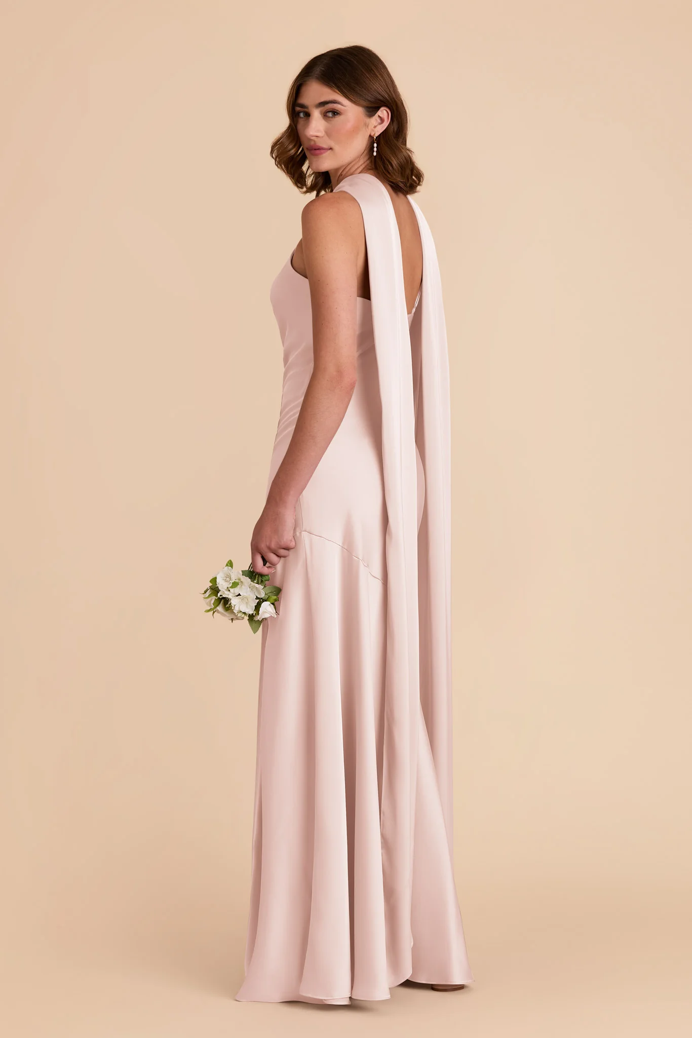 Eileen Matte Satin Dress - Pale Blush - Image 4