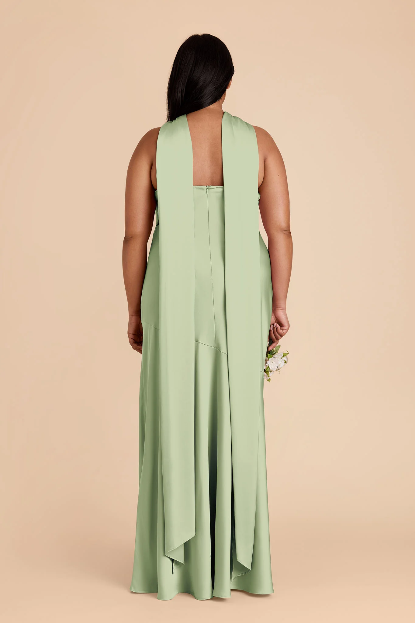 Eileen Matte Satin Dress - Pistachio - Image 8