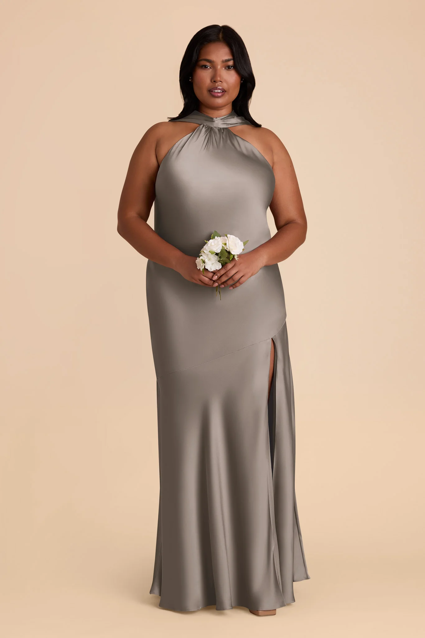 Eileen Matte Satin Dress - Quartz - Image 2