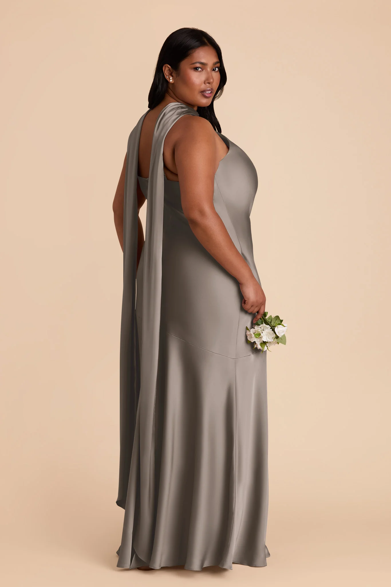 Eileen Matte Satin Dress - Quartz - Image 8