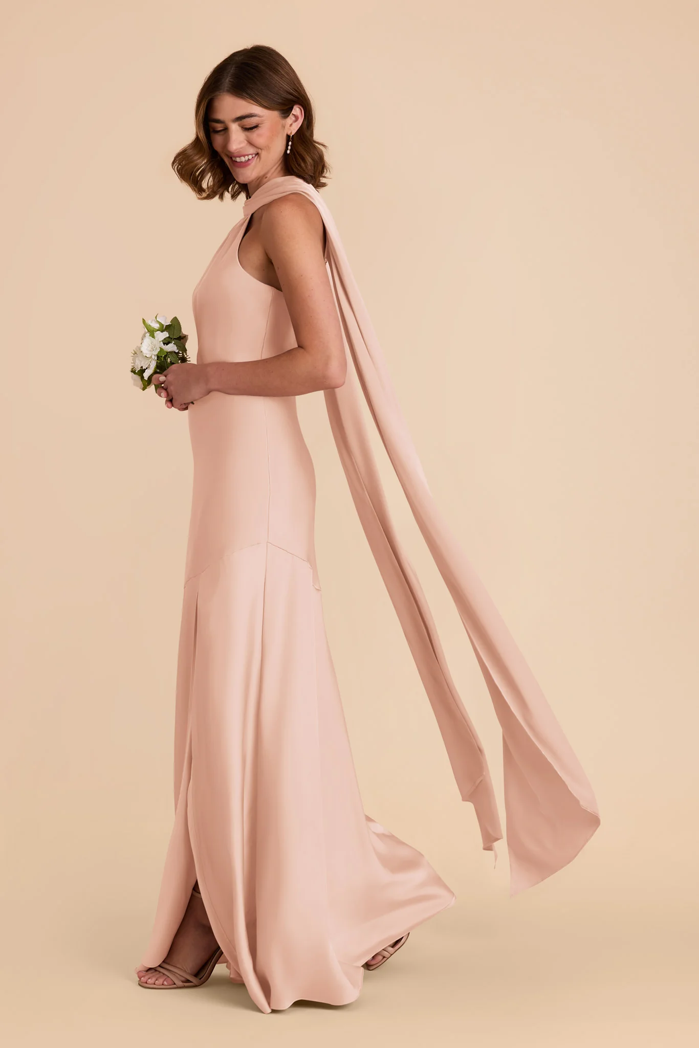 Eileen Matte Satin Dress - Rose Gold - Image 4