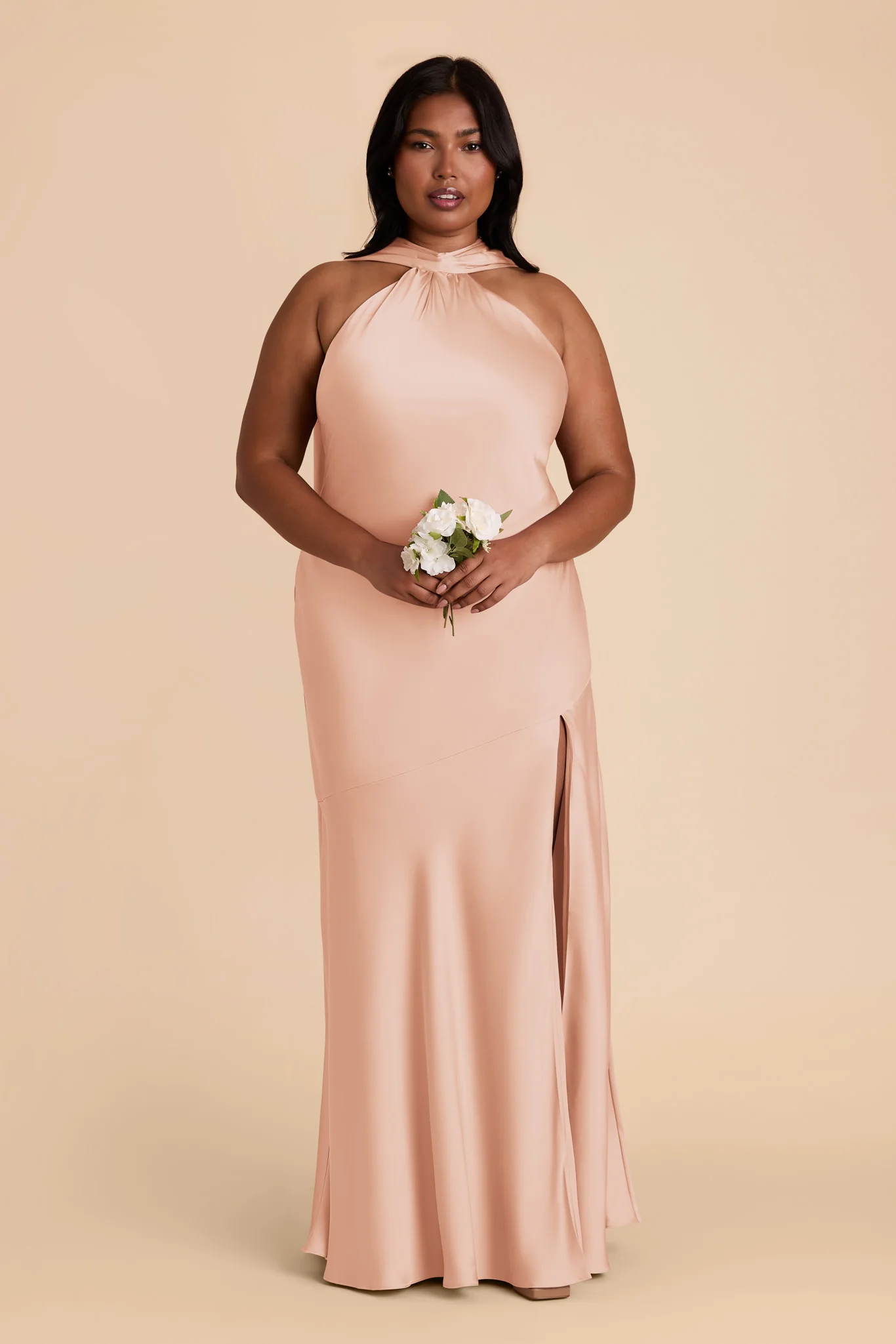 Eileen Matte Satin Dress - Rose Gold - Image 7