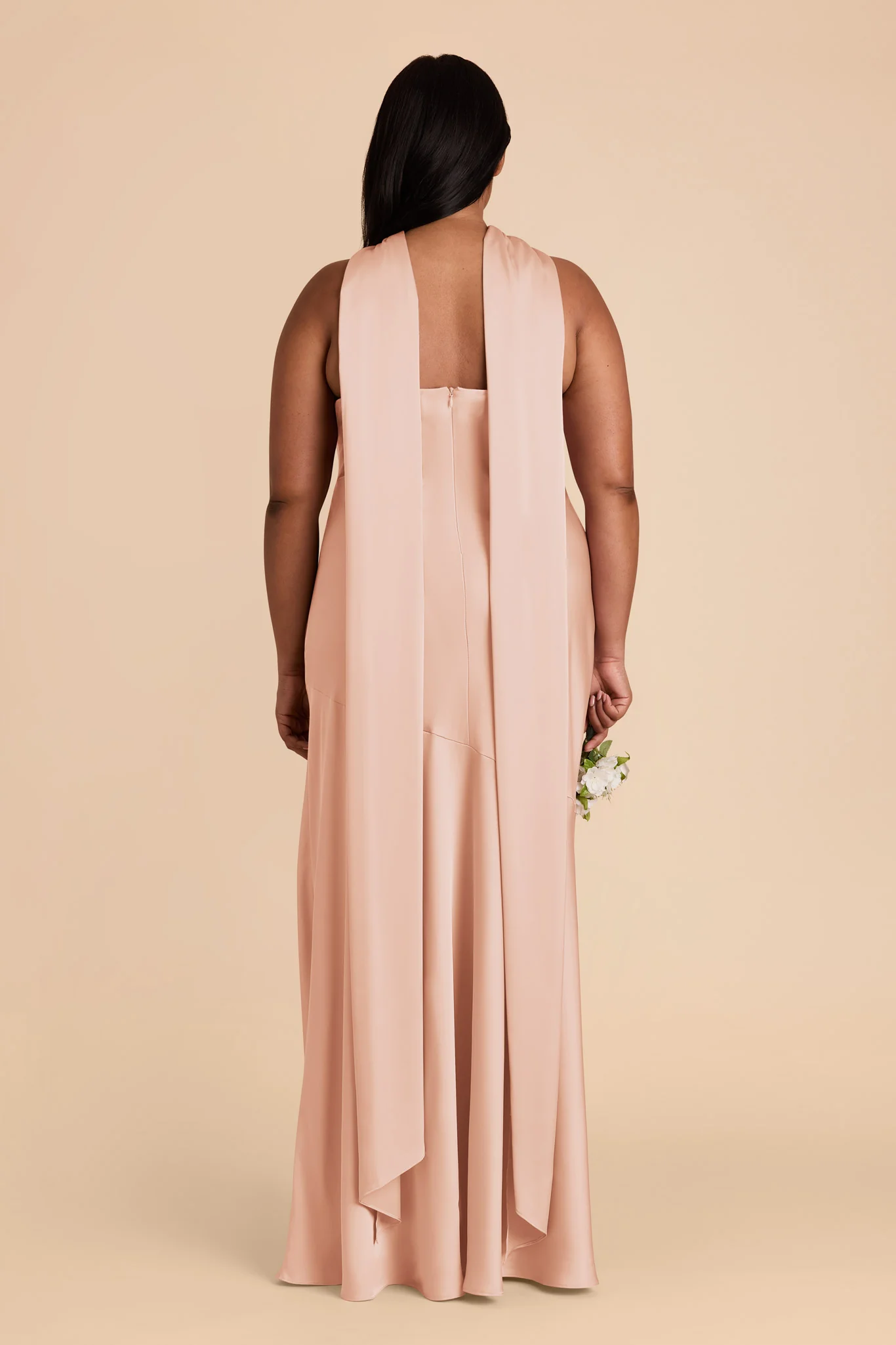 Eileen Matte Satin Dress - Rose Gold - Image 9