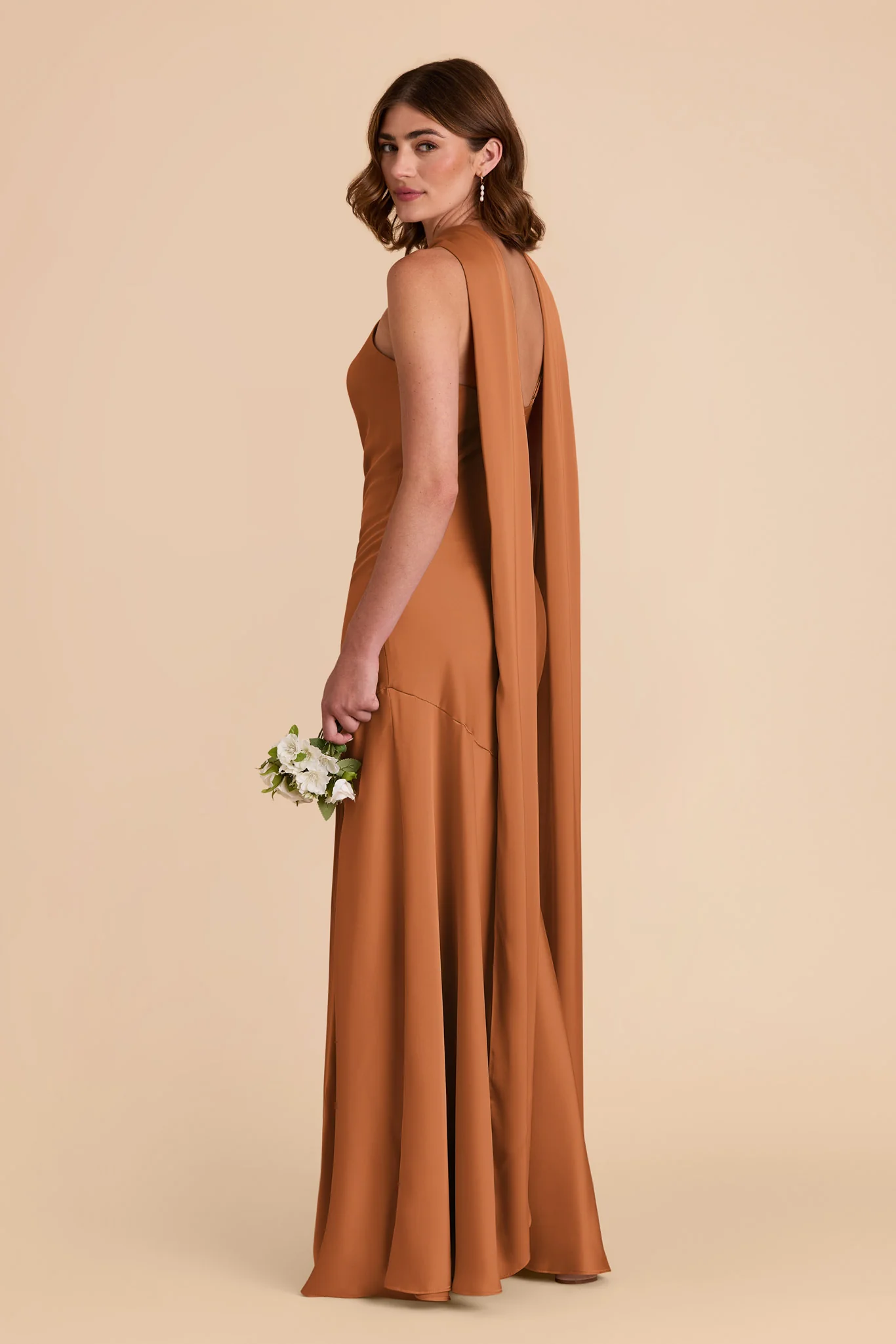 Eileen Matte Satin Dress - Rust - Image 5