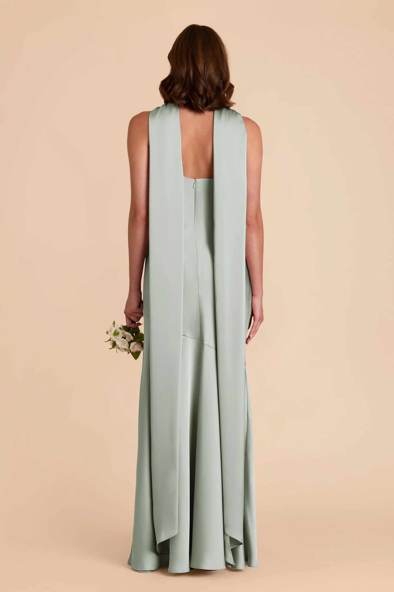 Eileen Matte Satin Dress - Sage - Image 6