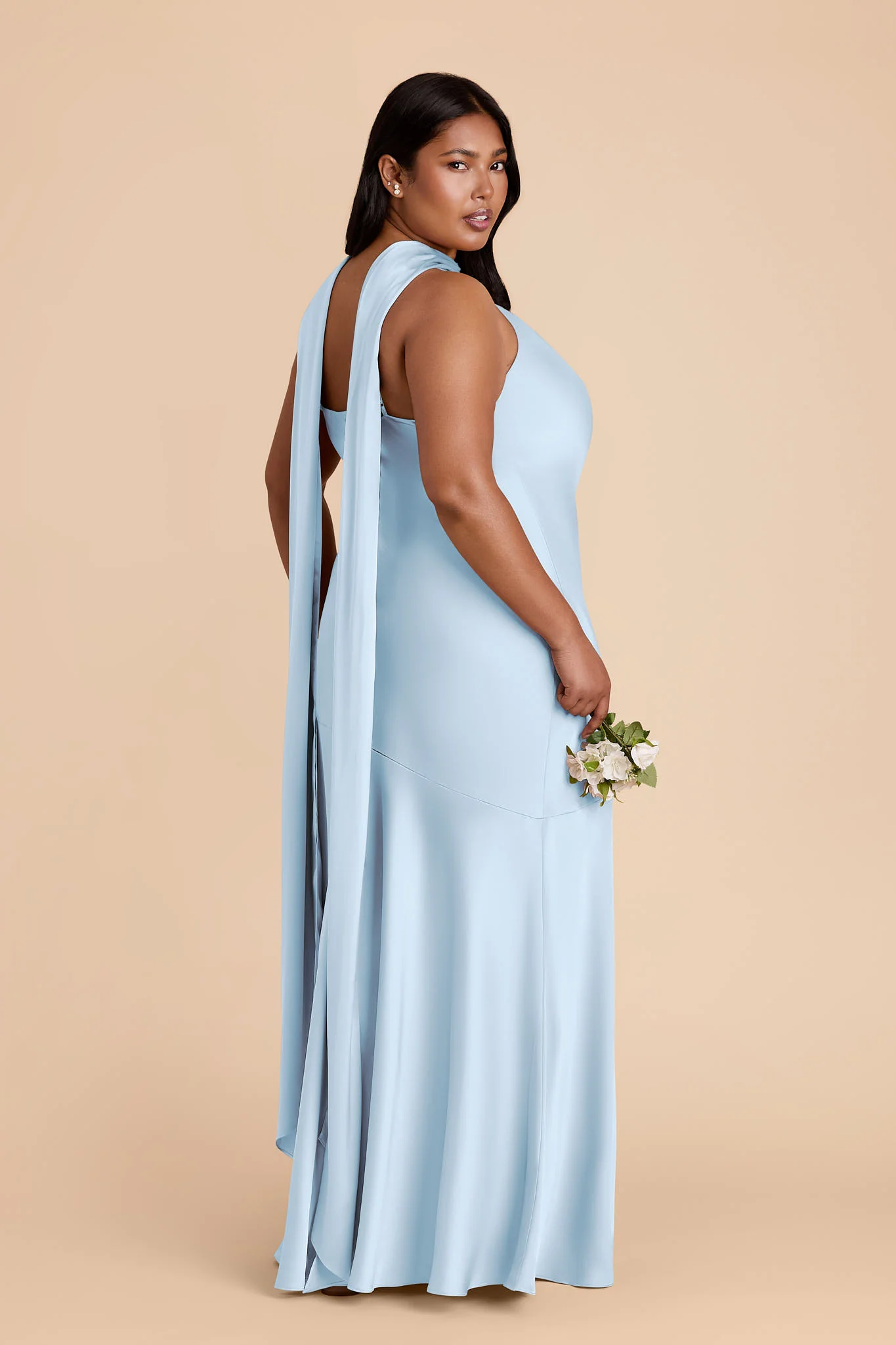 Eileen Matte Satin Dress - Sky Blue - Image 12