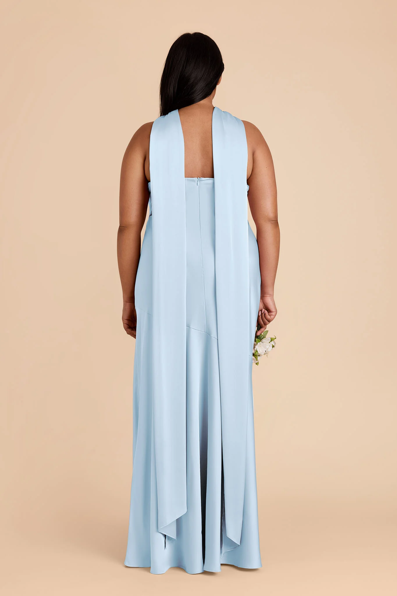 Eileen Matte Satin Dress - Sky Blue - Image 13