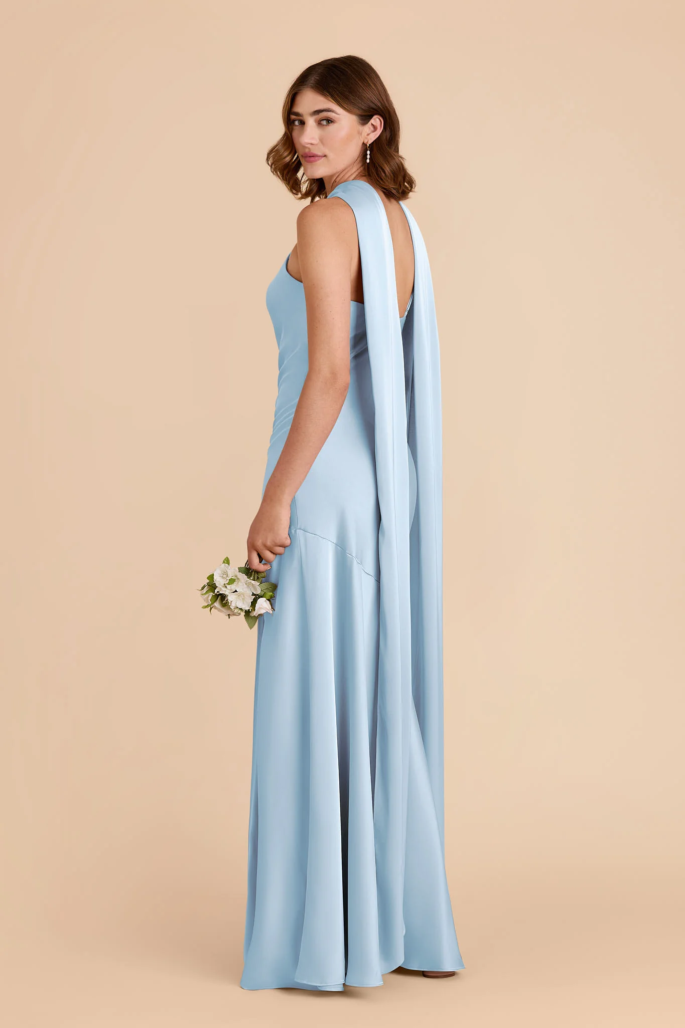 Eileen Matte Satin Dress - Sky Blue - Image 5
